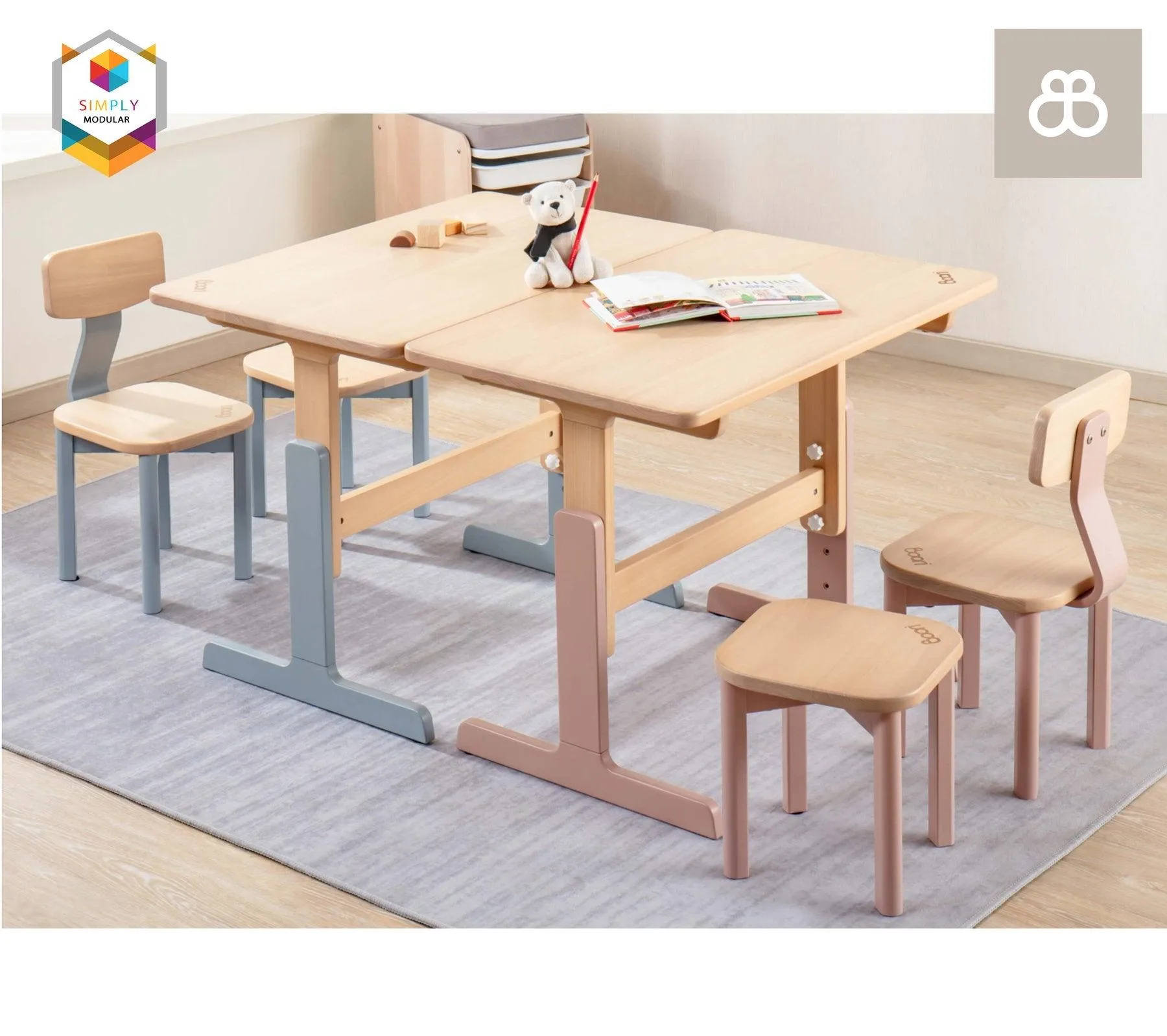 Boori Adjustable Tidy Learning Study Table Desk