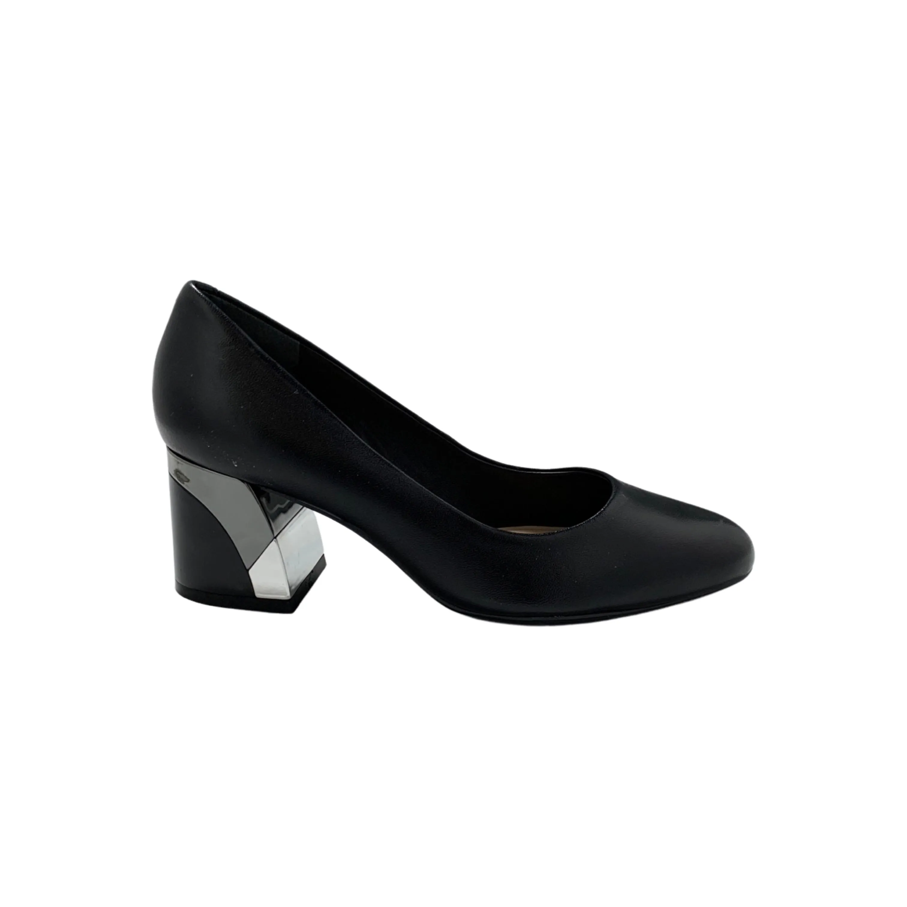 Boric Black Leather Pump