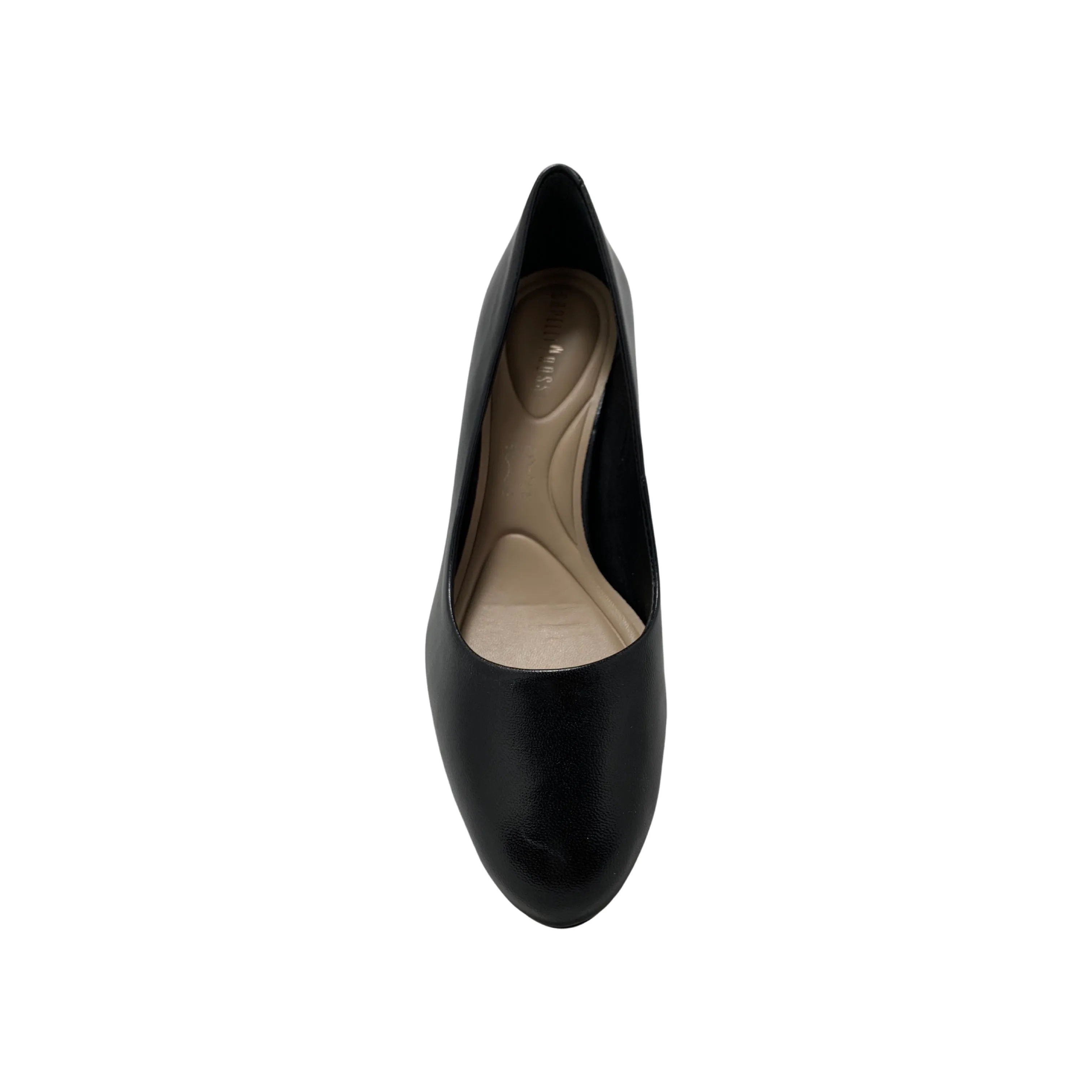 Boric Black Leather Pump