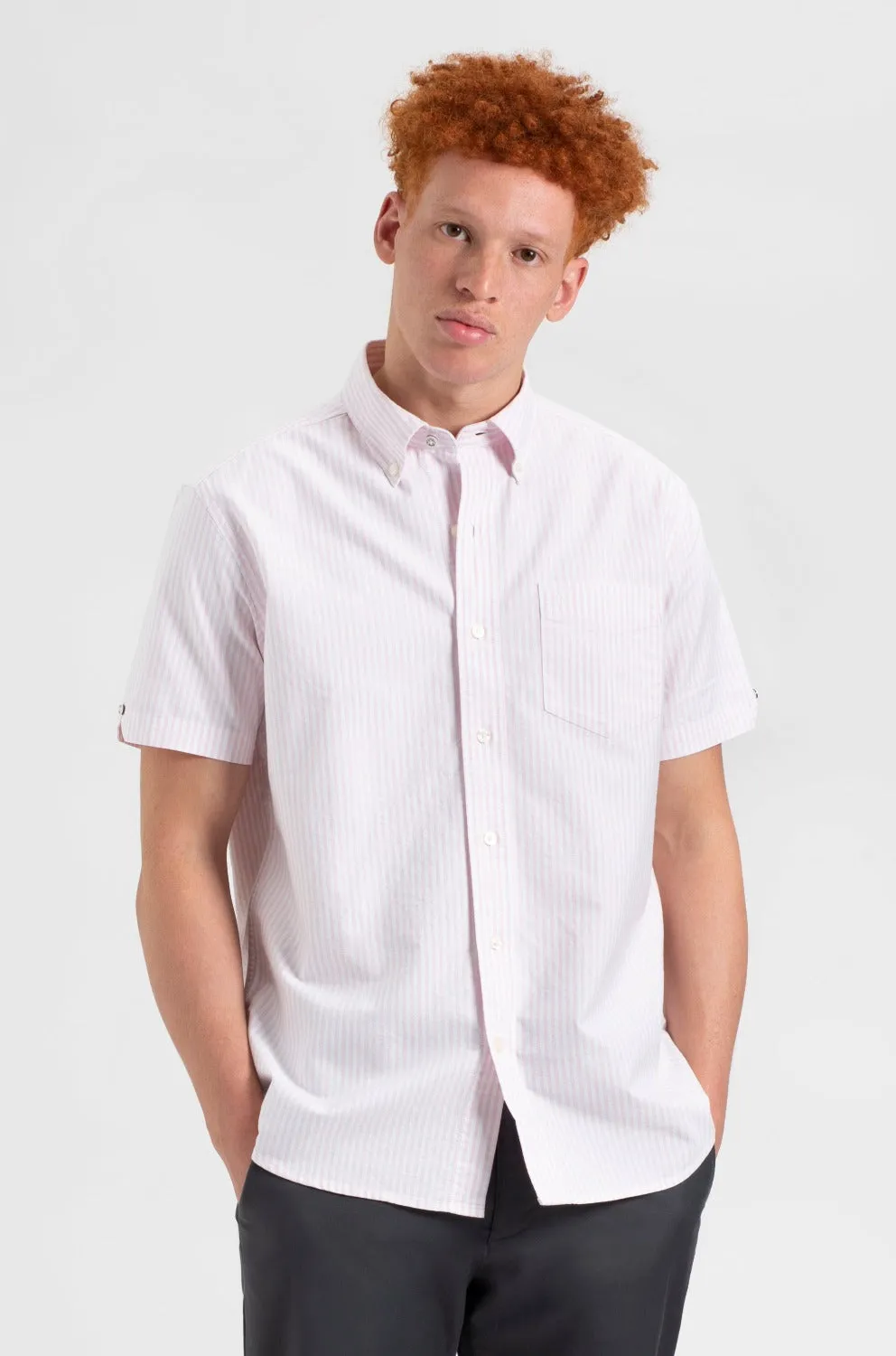 Brighton Oxford Shirt - Pink Bengal Stripe