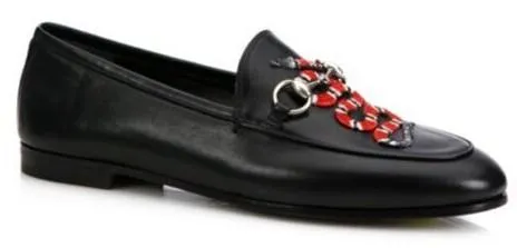 'Brixton' Snake Loafers in Black