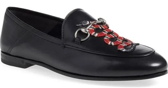 'Brixton' Snake Loafers in Black