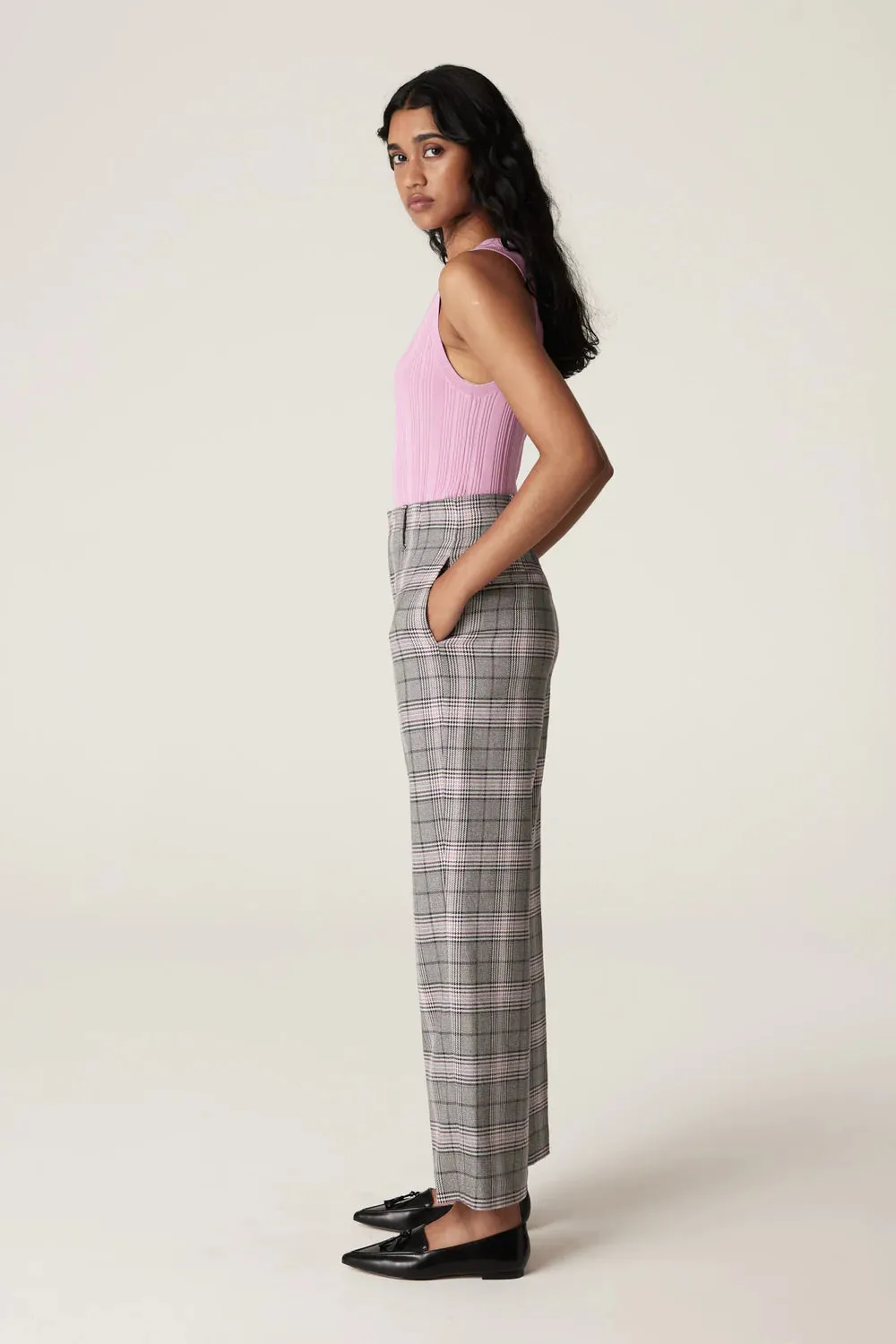 Cable Elton Check Pant - Pink Check