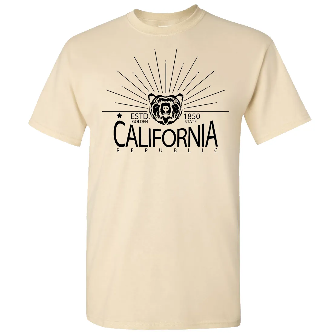 California Golden State Black Print Asst Colors T-shirt/tee