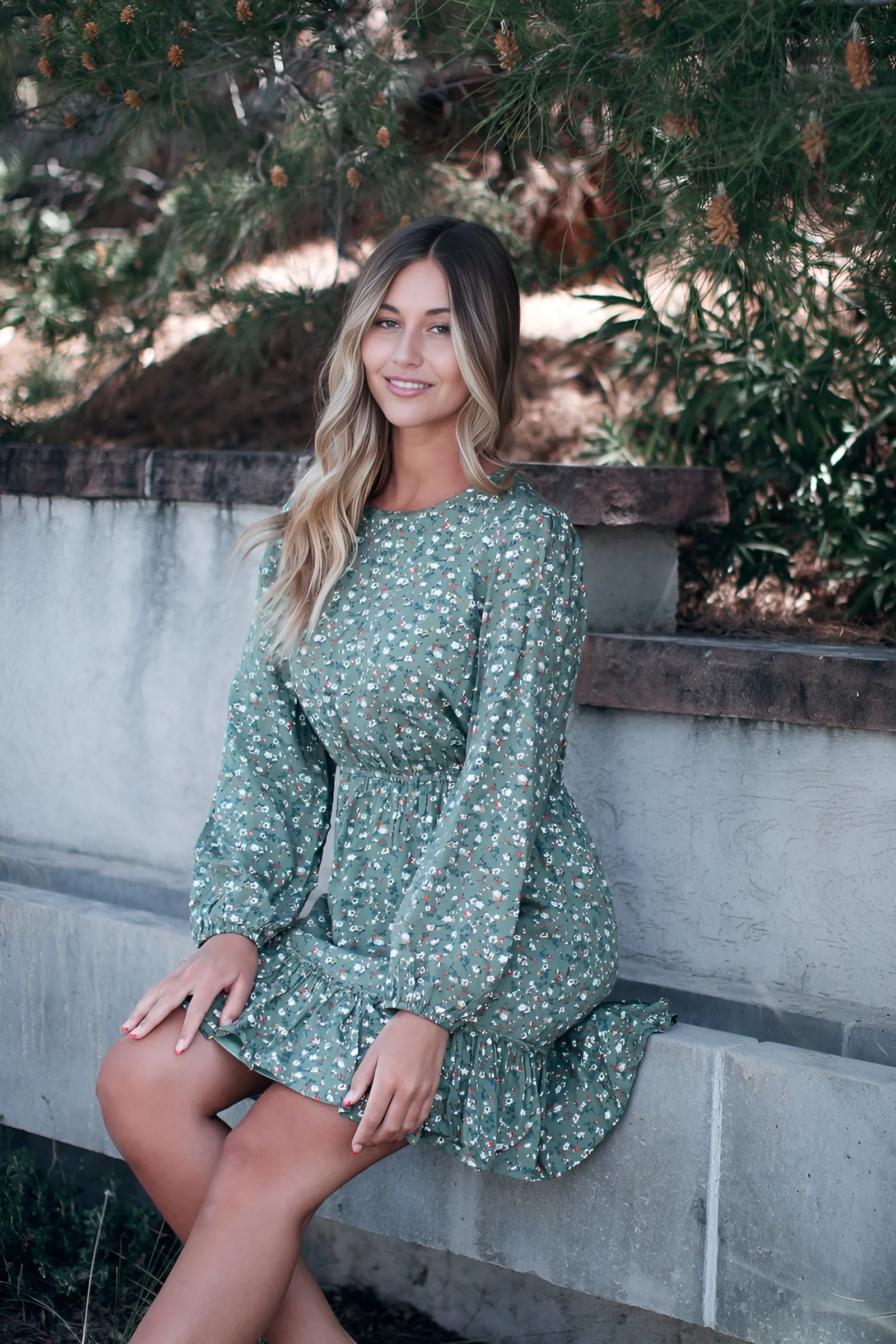 Cammy Dress in Floral Olive