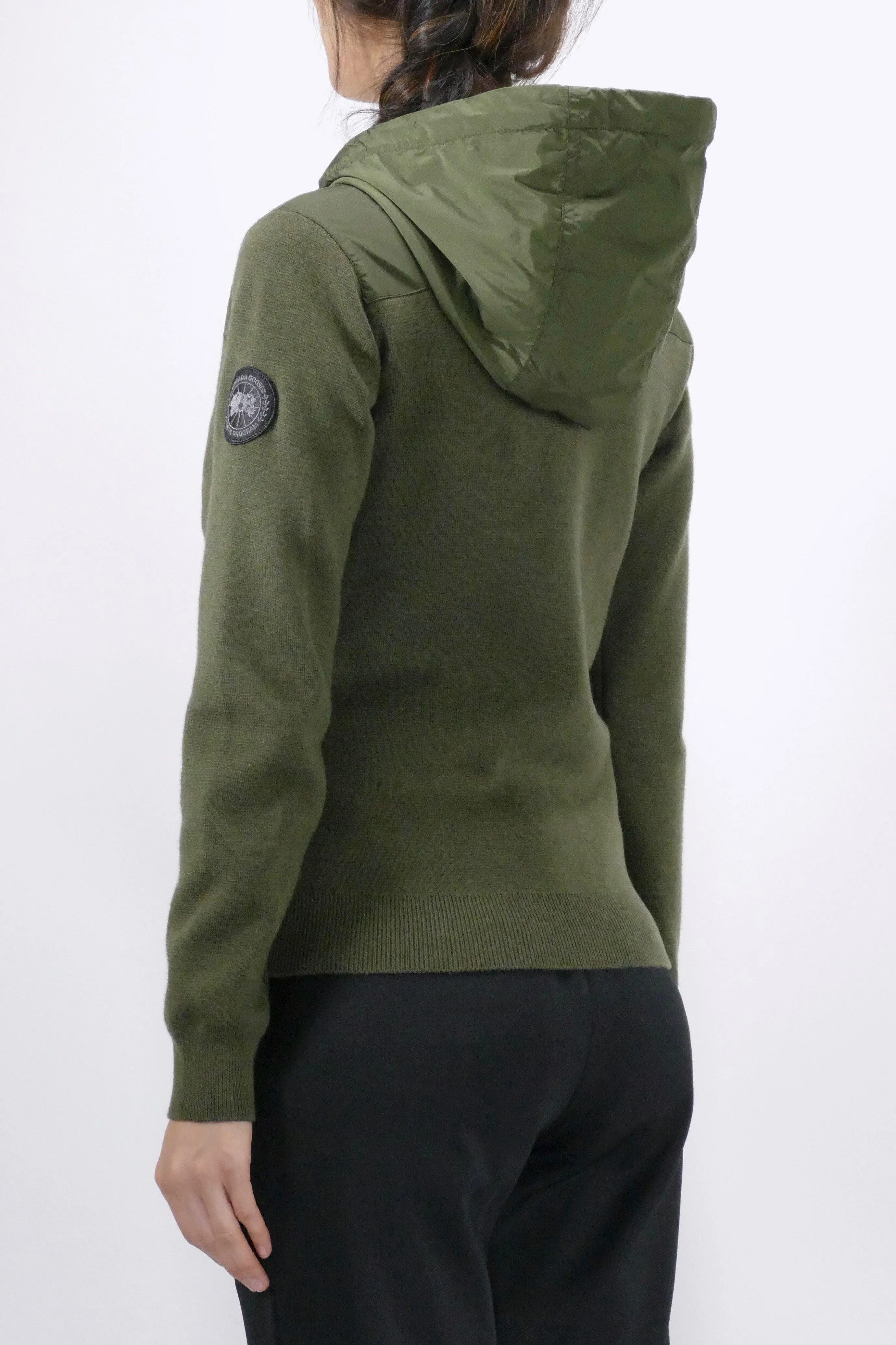 Canada Goose Womens Knit Windbridge Hoody Black Label - Dark Sage