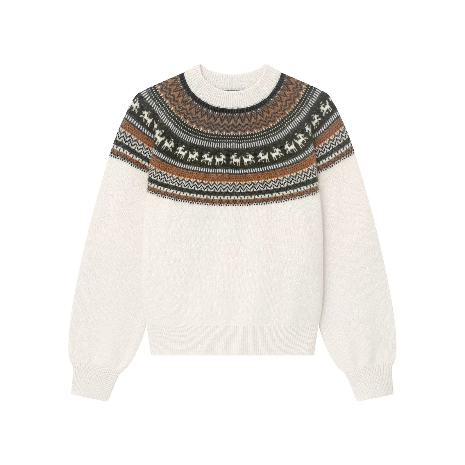 Cashmere Goat Fair Isle Crewneck Sweater