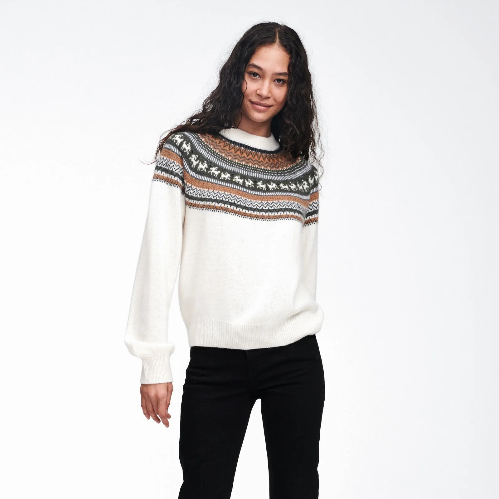 Cashmere Goat Fair Isle Crewneck Sweater