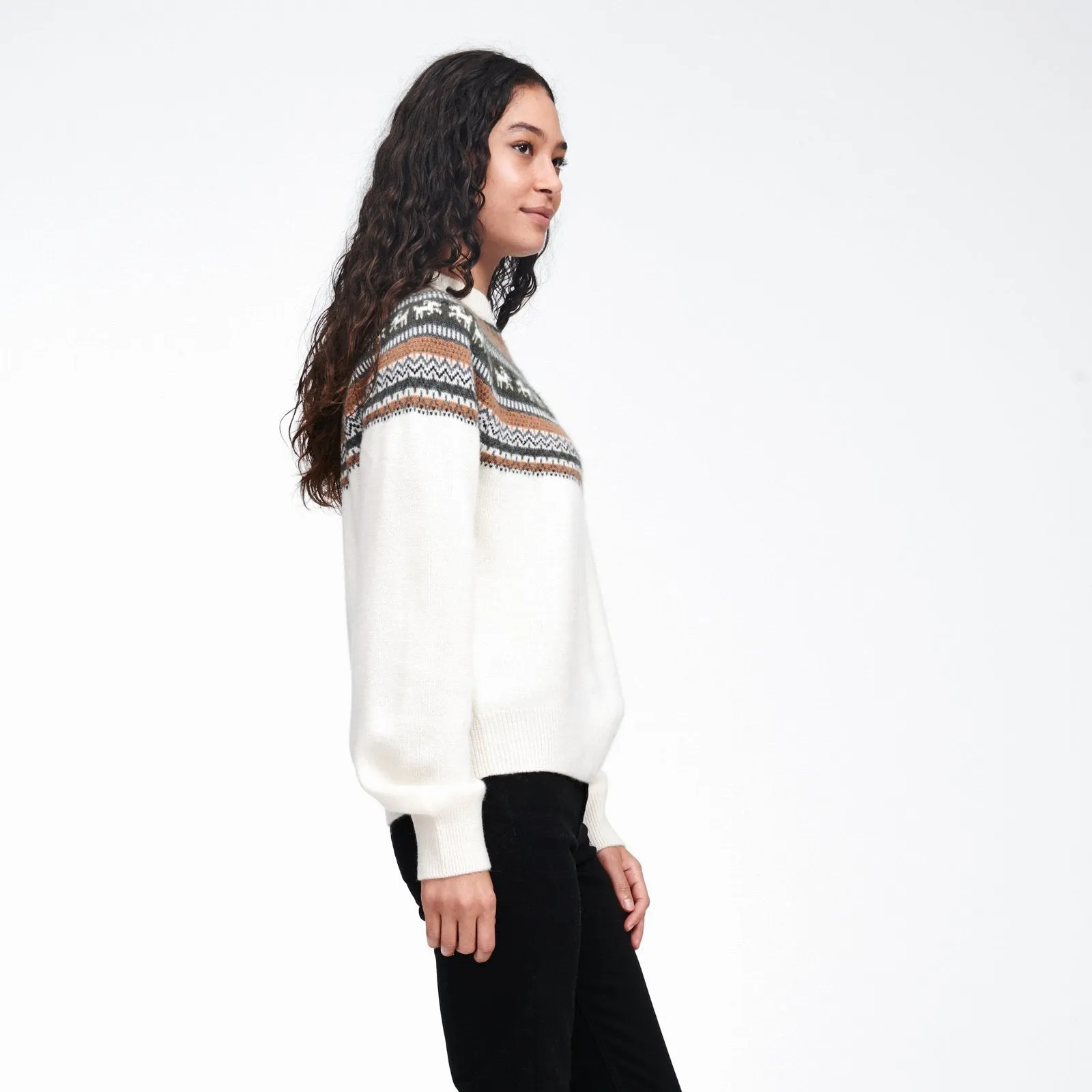 Cashmere Goat Fair Isle Crewneck Sweater