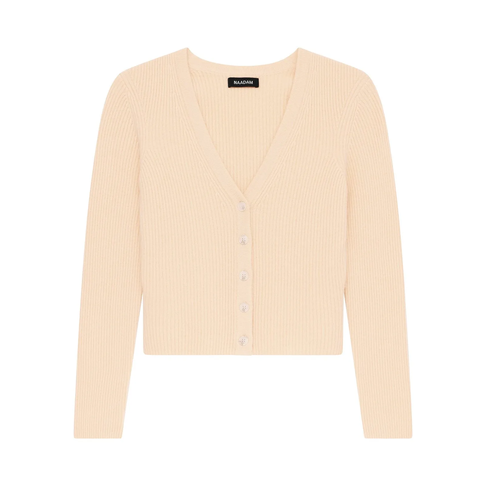 Cashmere Ribbed Cropped Cardigan