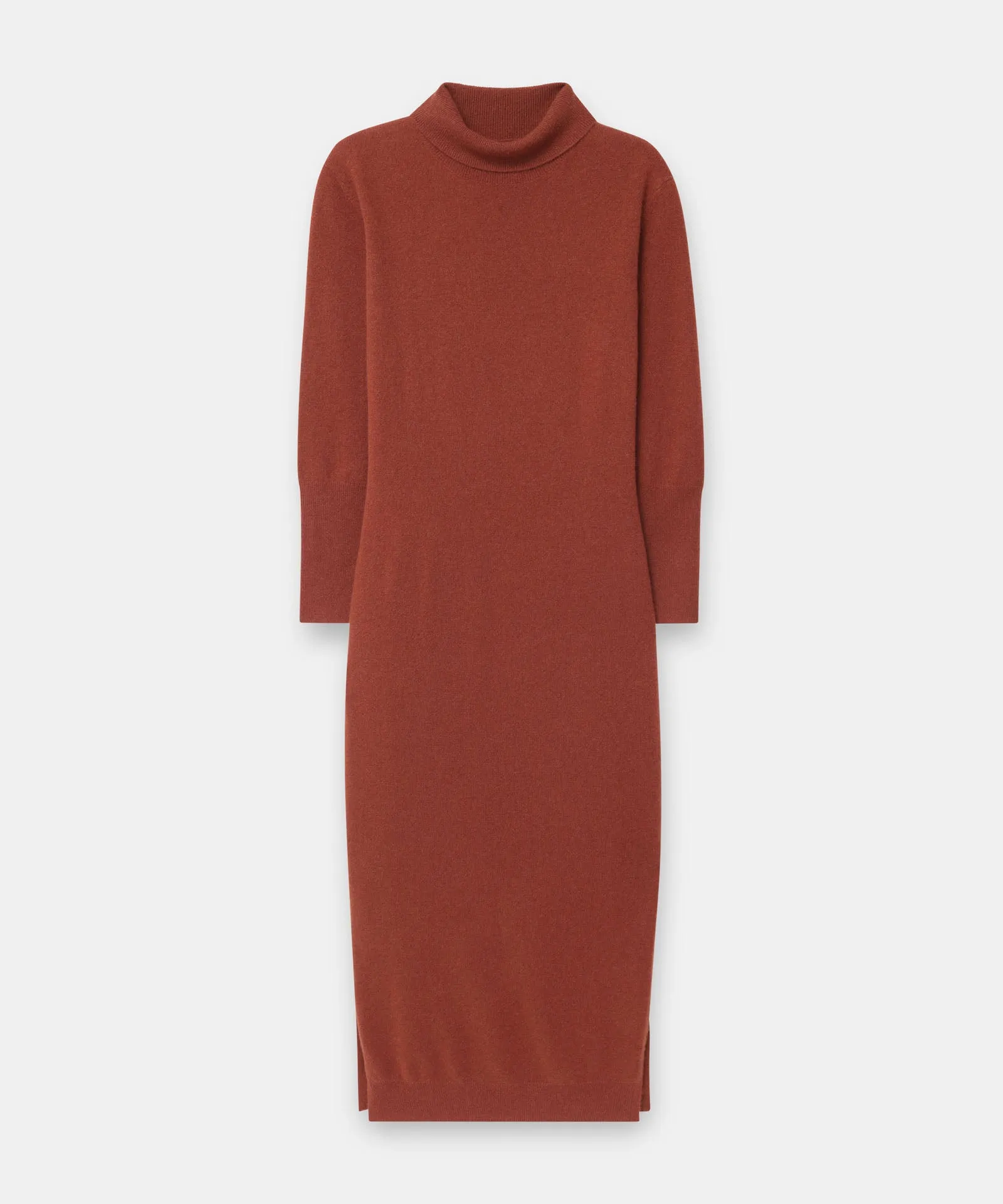 Cashmere Turtleneck Dress with Slits