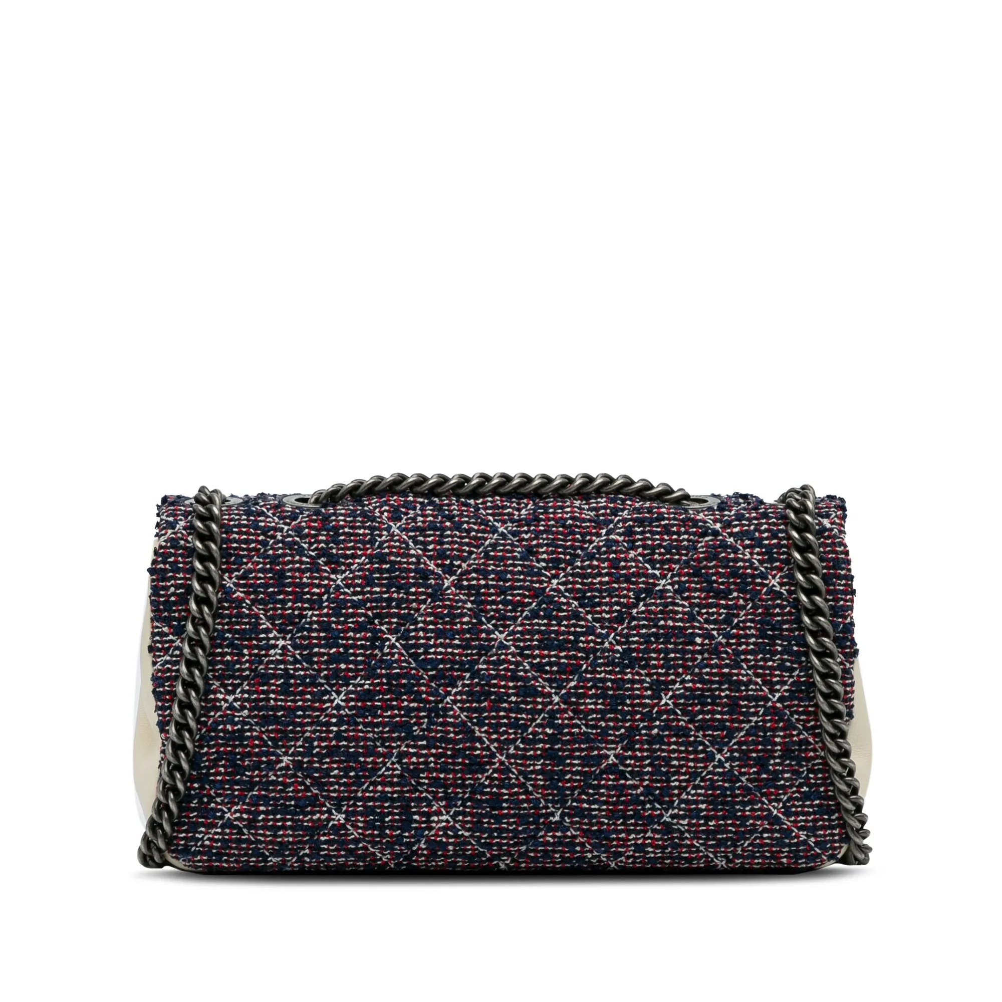 Chanel Classic Flap Bag Multicolor Tweed Palladium