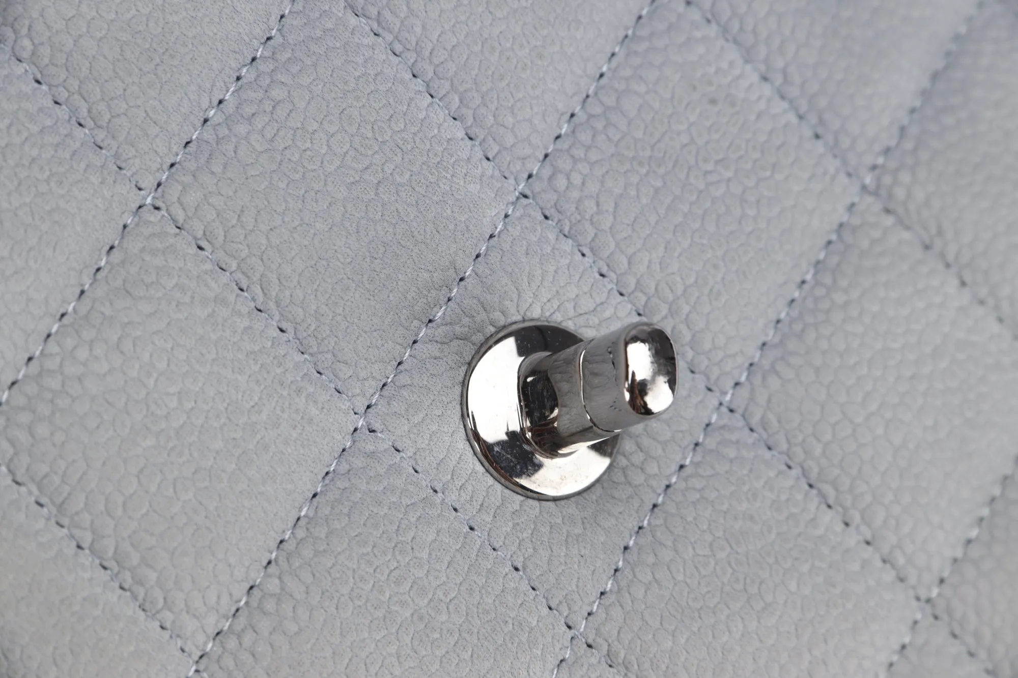 Chanel Classic Flap Maxi (1739xxxx) Grey Caviar Leather, Silver Hardware, with Card, Dust Cover & Box