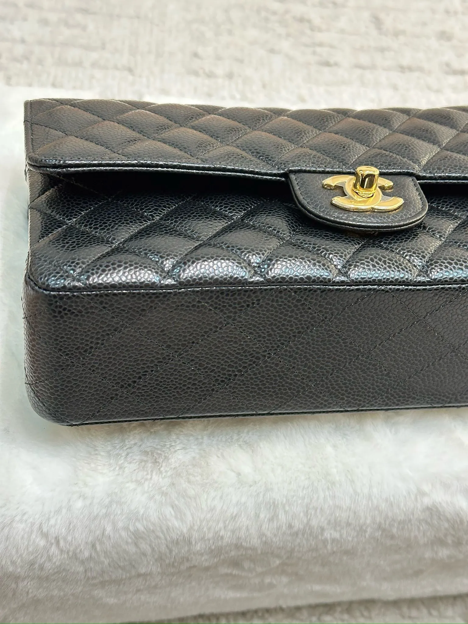 Chanel Medium Quilted Caviar Classic Double Flap Bag Black GHW