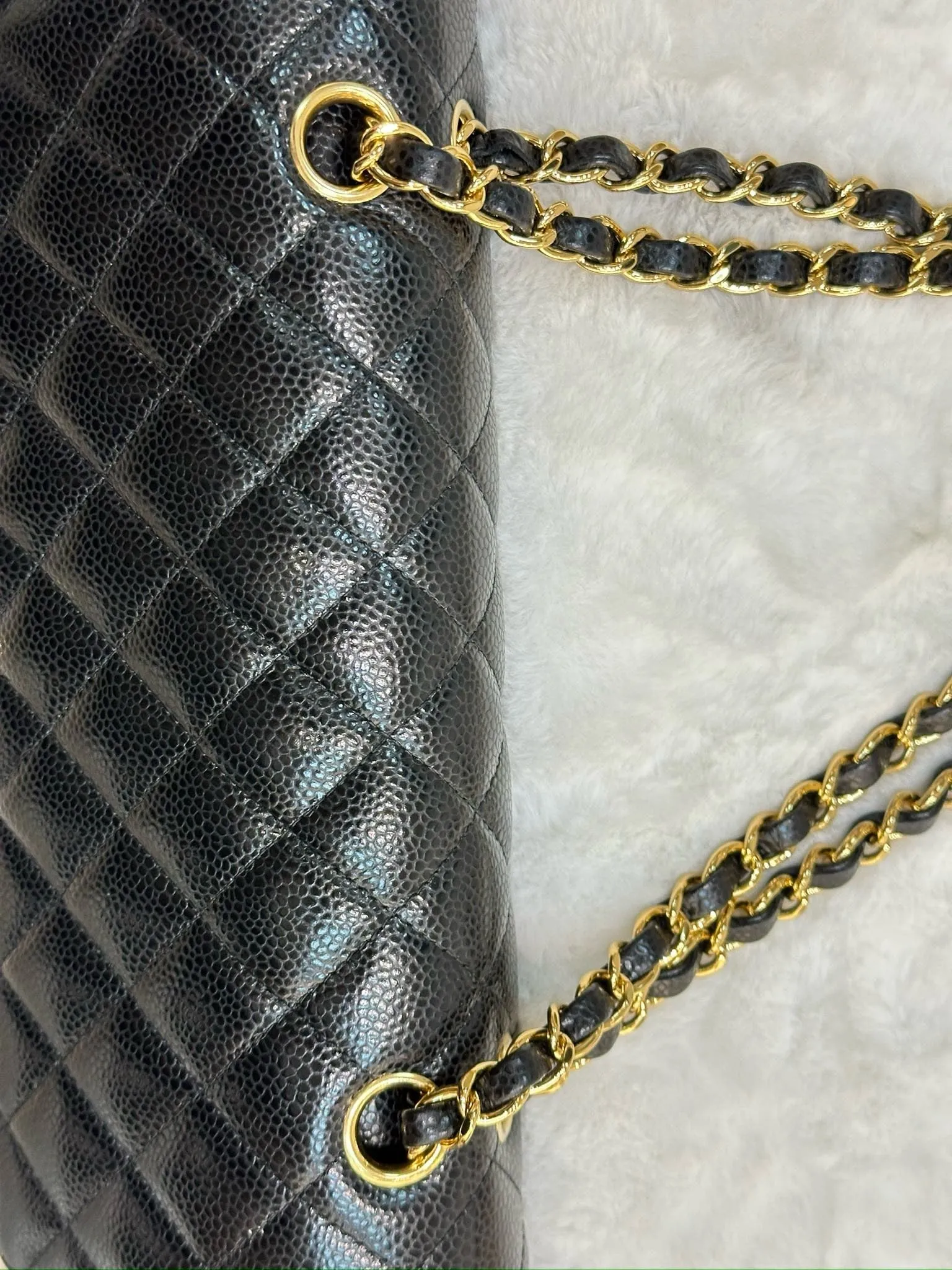 Chanel Medium Quilted Caviar Classic Double Flap Bag Black GHW