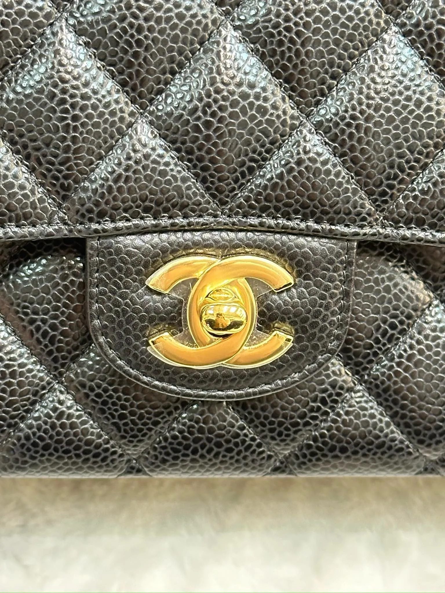 Chanel Medium Quilted Caviar Classic Double Flap Bag Black GHW