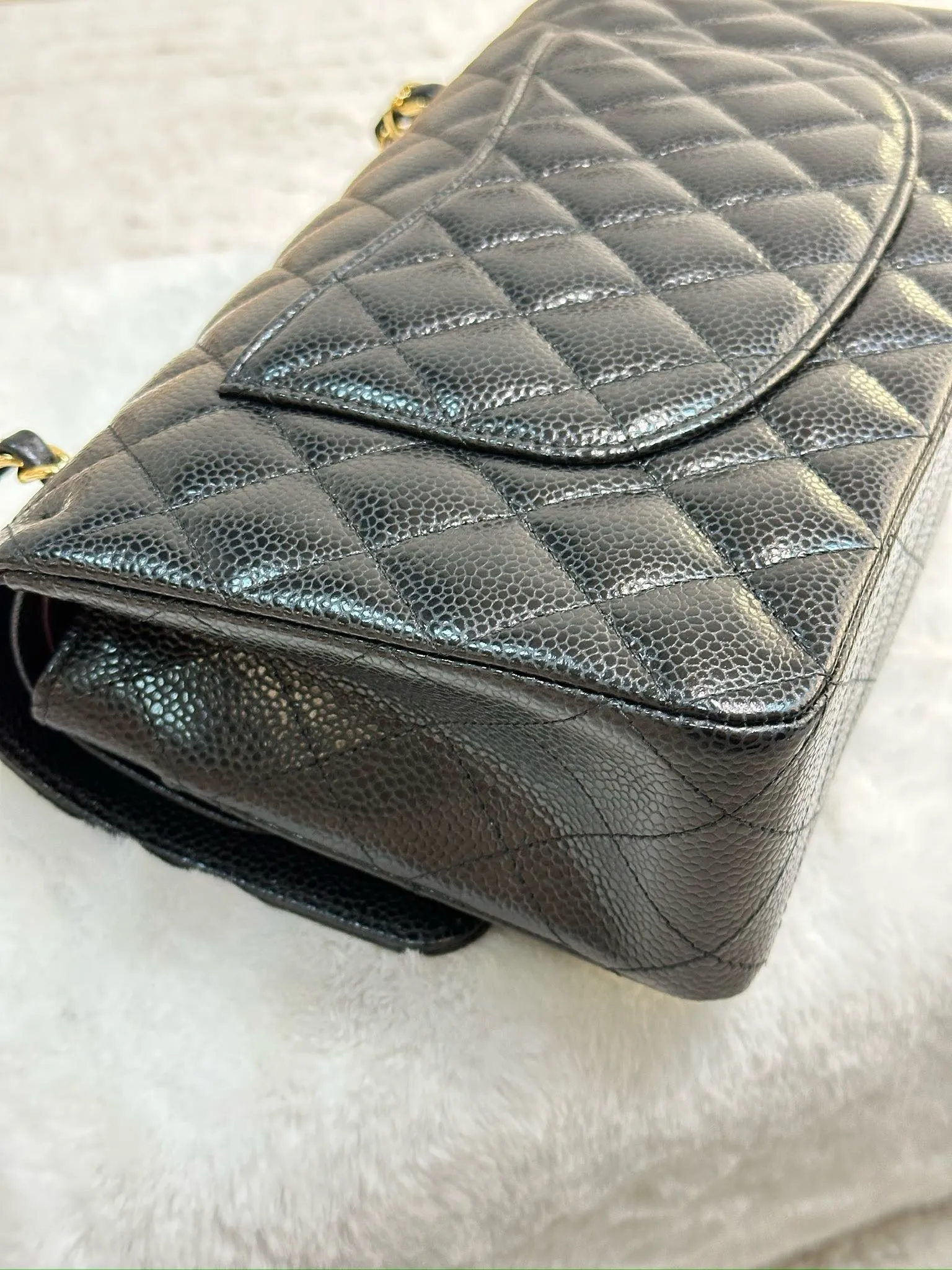 Chanel Medium Quilted Caviar Classic Double Flap Bag Black GHW