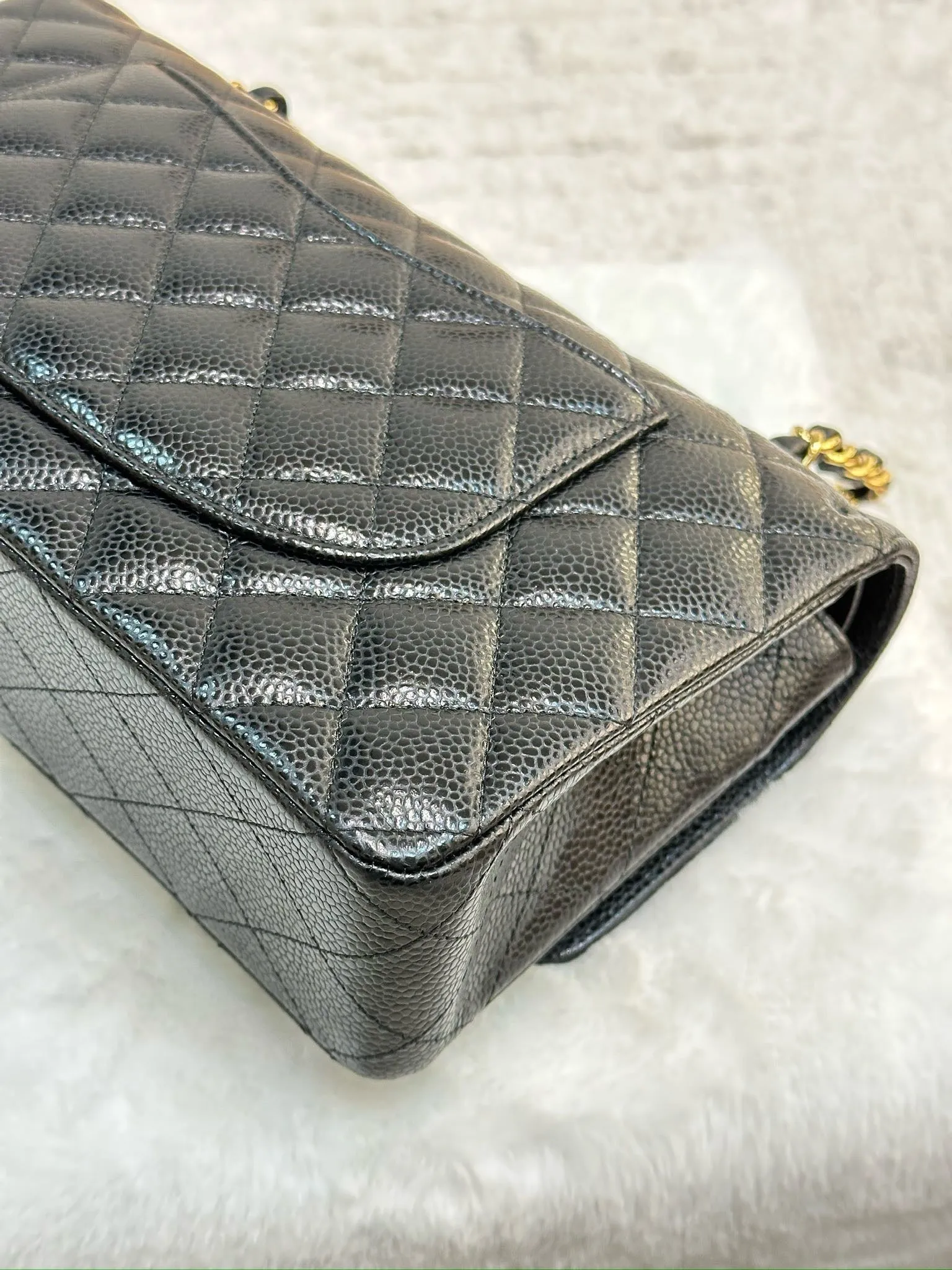 Chanel Medium Quilted Caviar Classic Double Flap Bag Black GHW