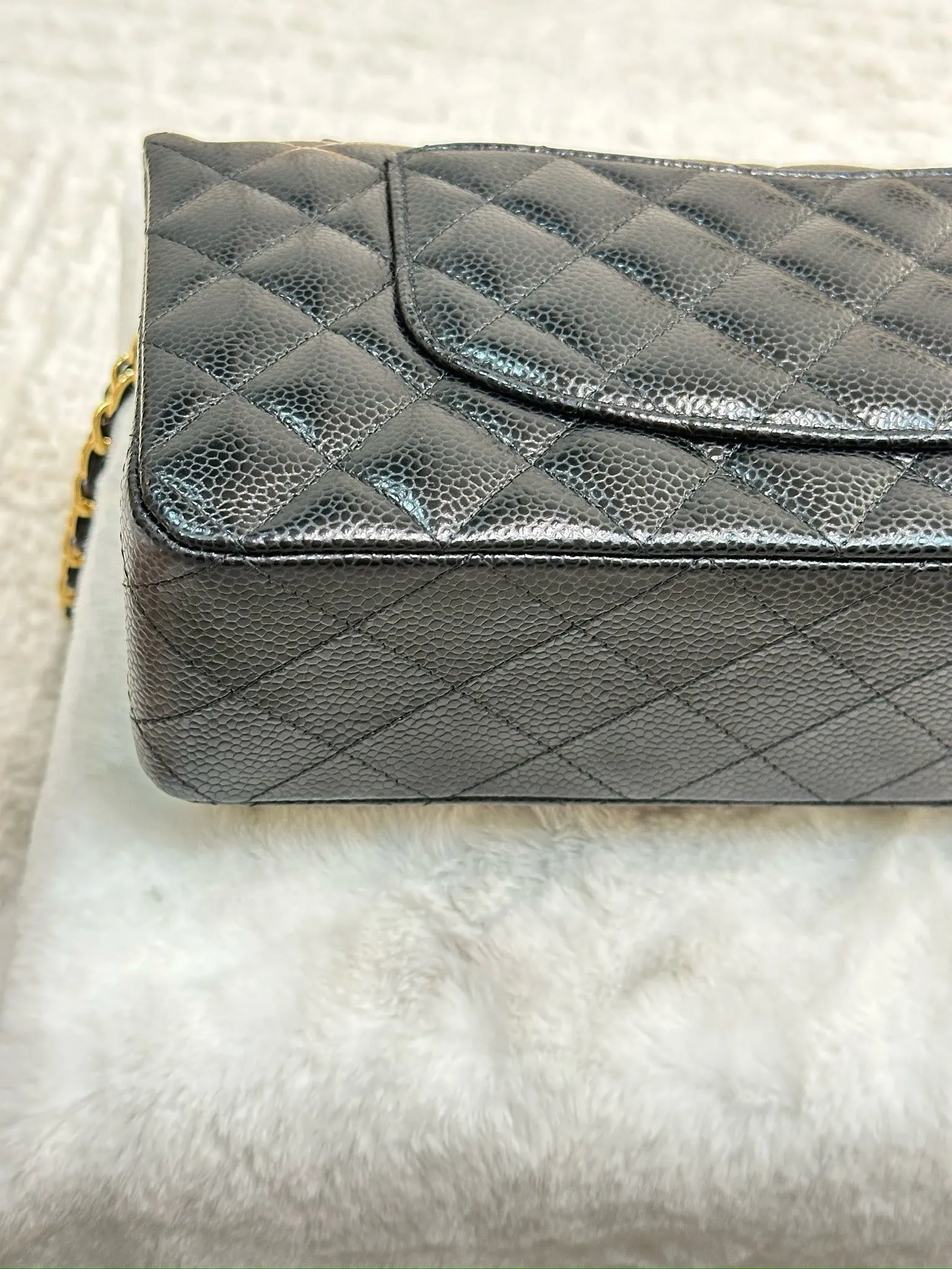 Chanel Medium Quilted Caviar Classic Double Flap Bag Black GHW