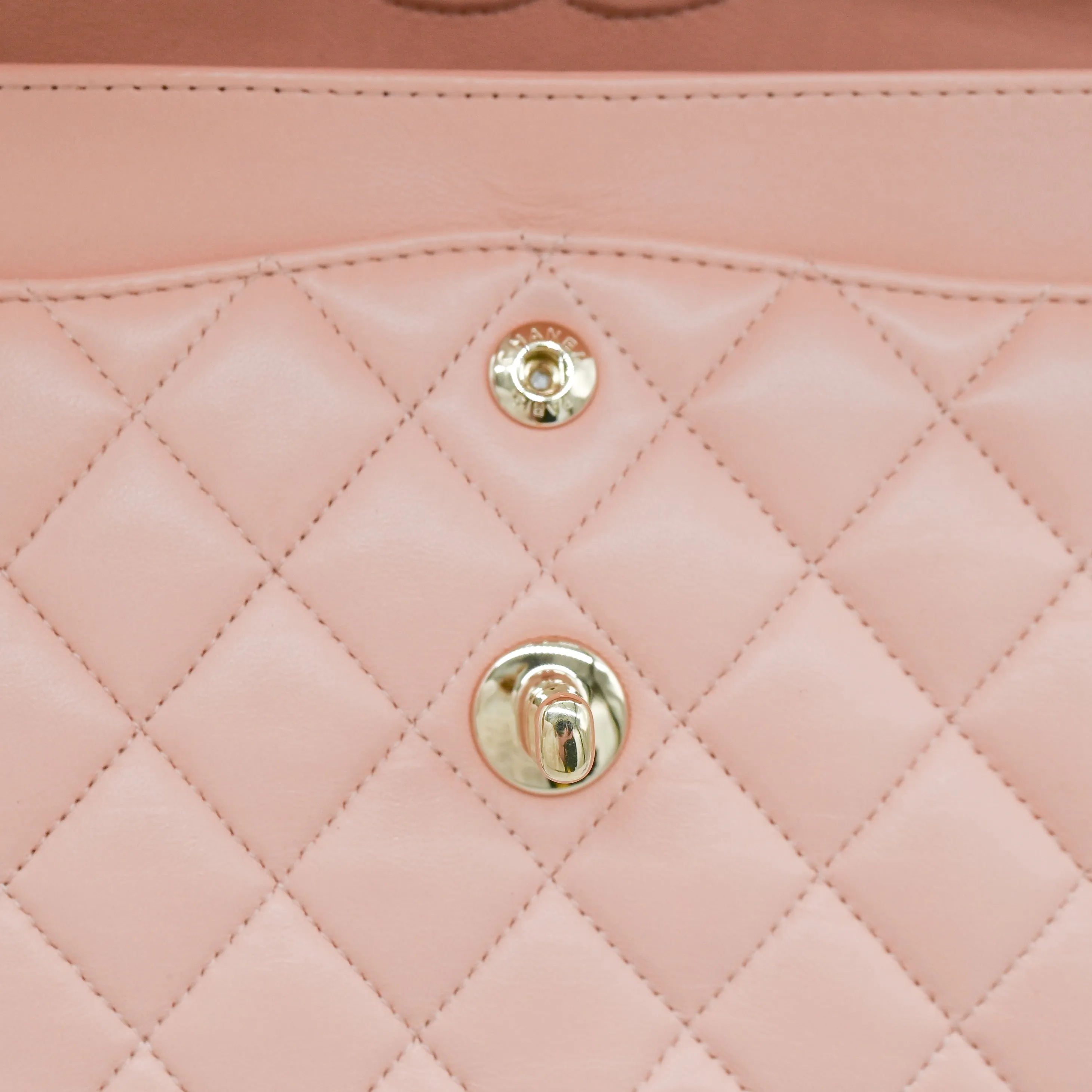 Chanel Small Classic Double Flap Pink Lambskin Light Gold Hardware