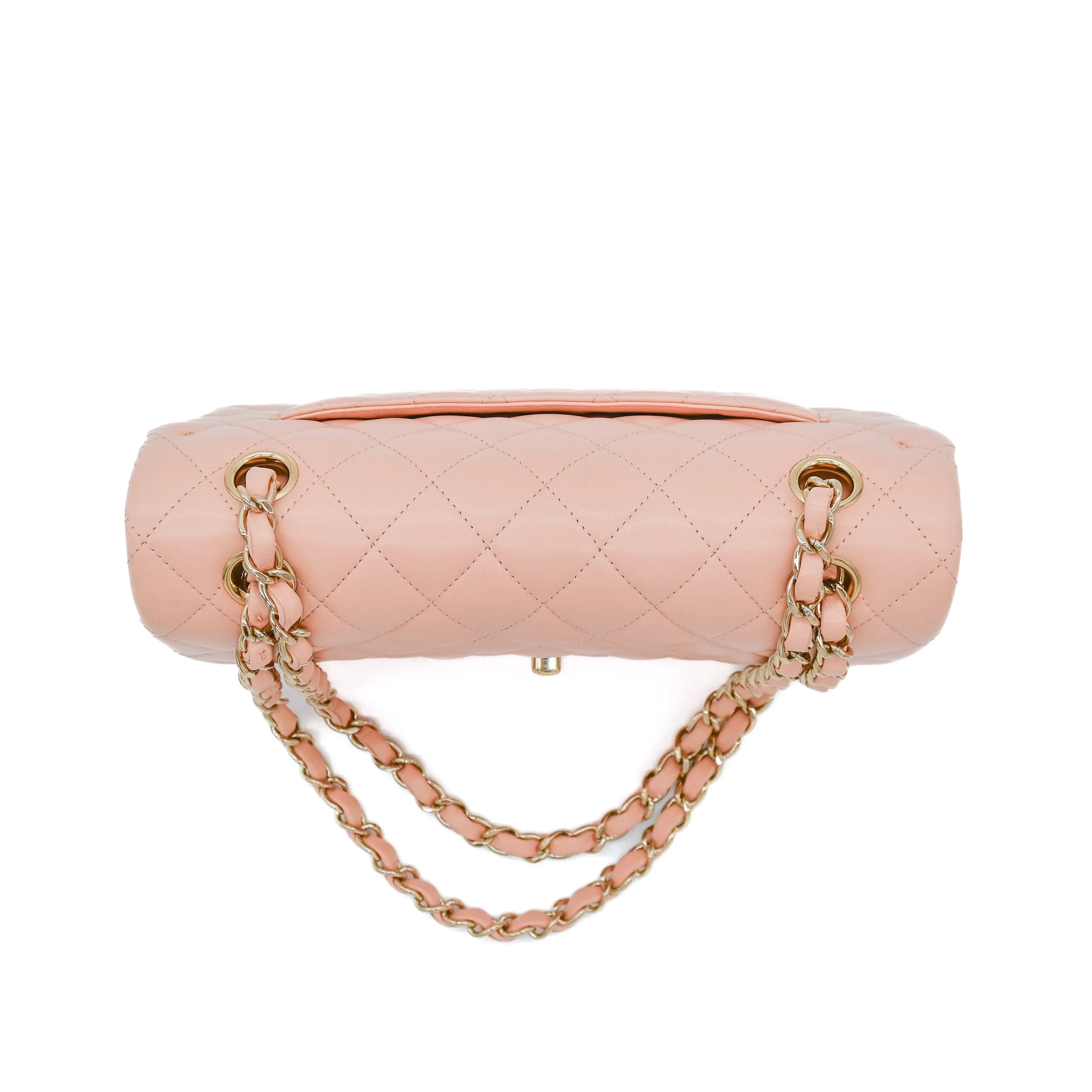 Chanel Small Classic Double Flap Pink Lambskin Light Gold Hardware