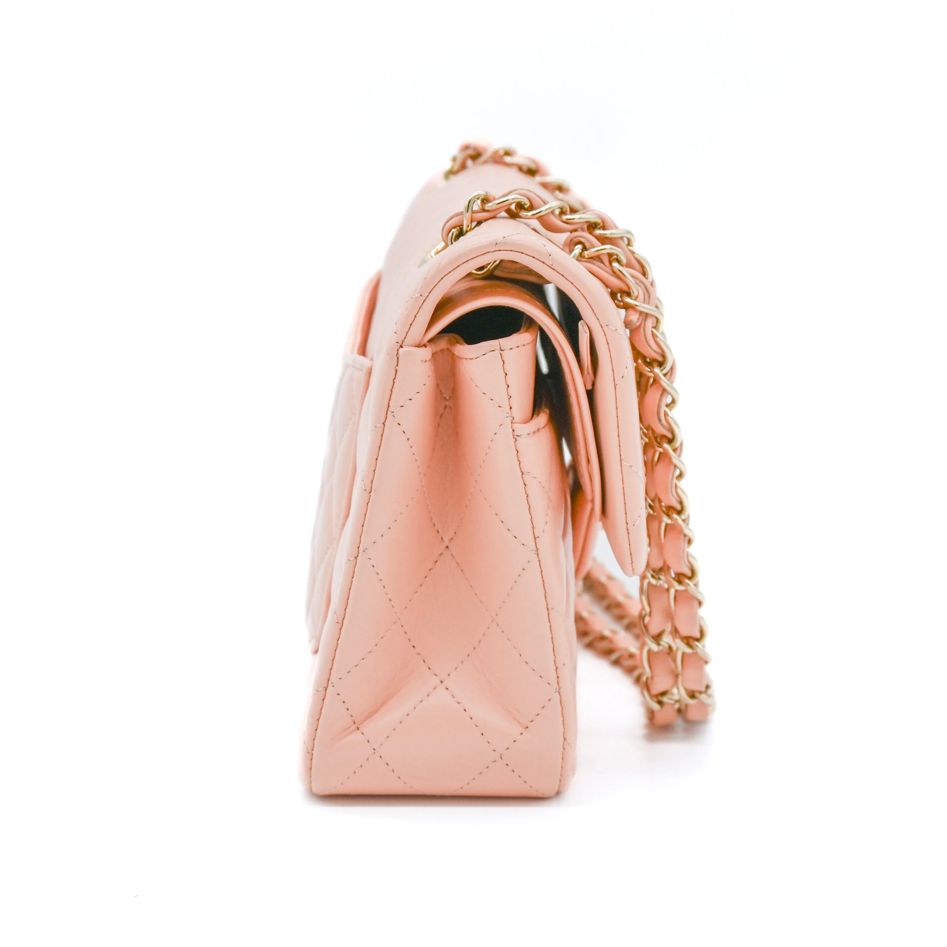 Chanel Small Classic Double Flap Pink Lambskin Light Gold Hardware