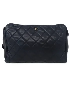 Chanel Vintage Navy Quilted Leather Clutch