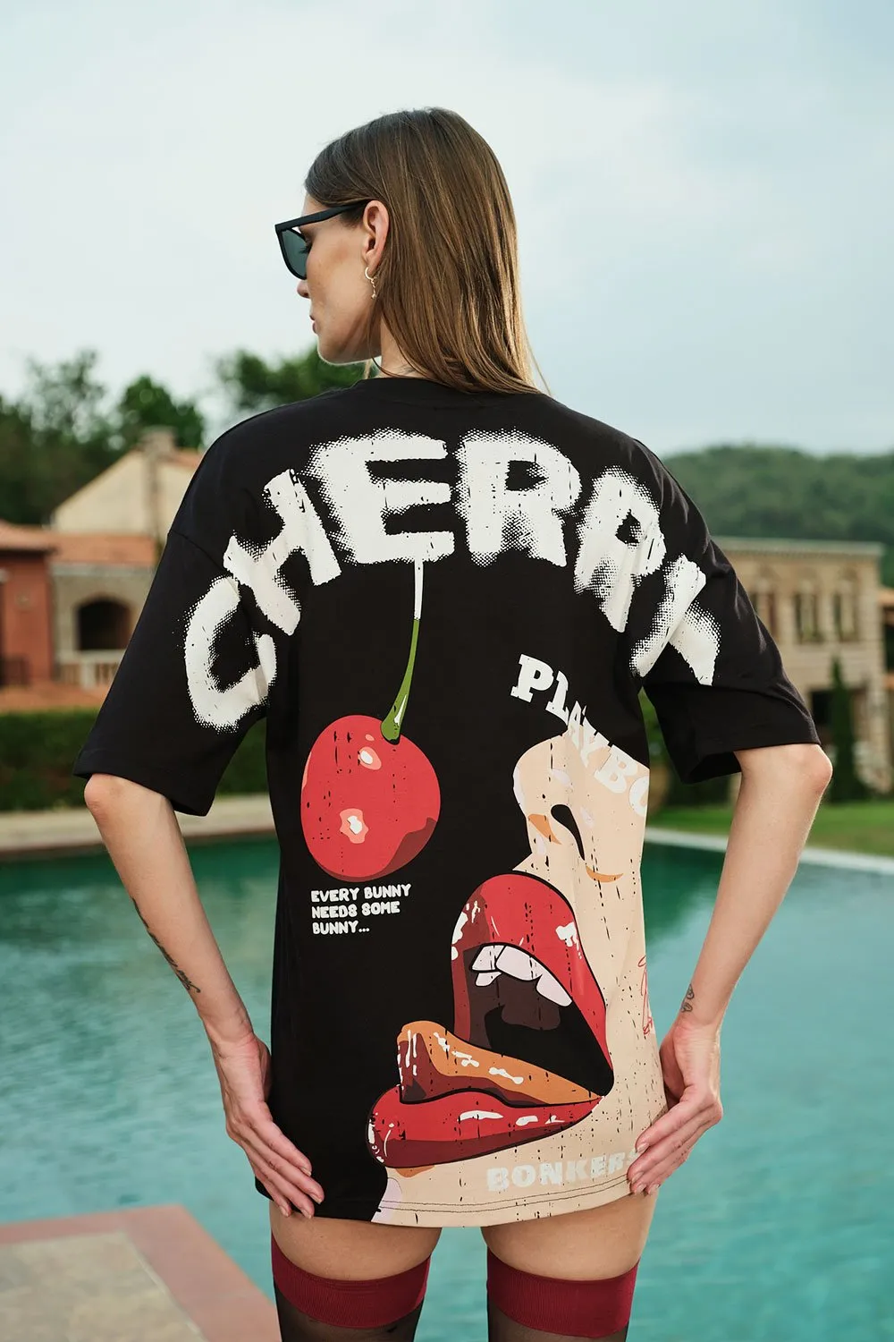 Cherry Playboy Oversized T-shirt