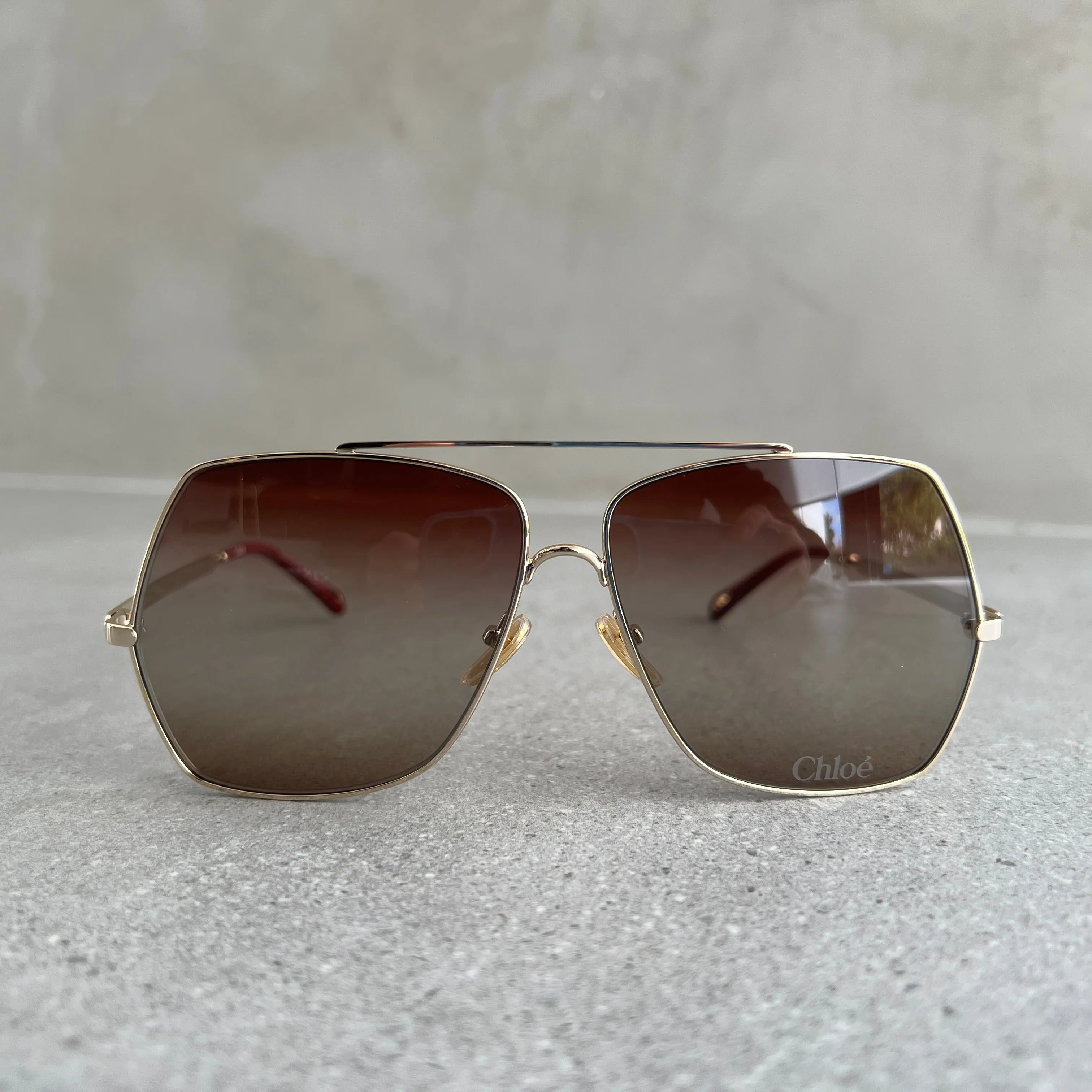 Chloe Sun CH0278S Aly Aviator, Gold/Brown