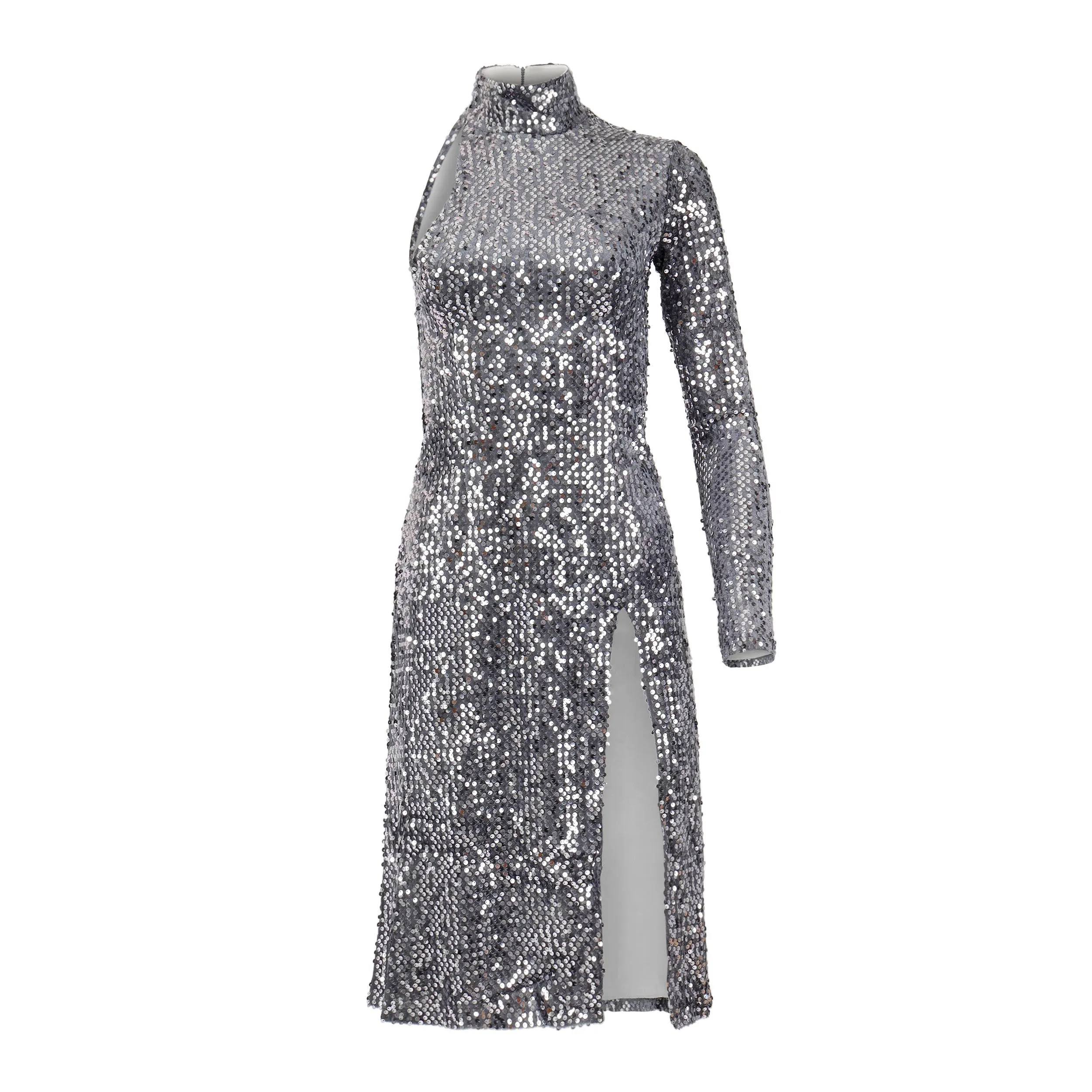 Classyana Sequins Dress - Grey