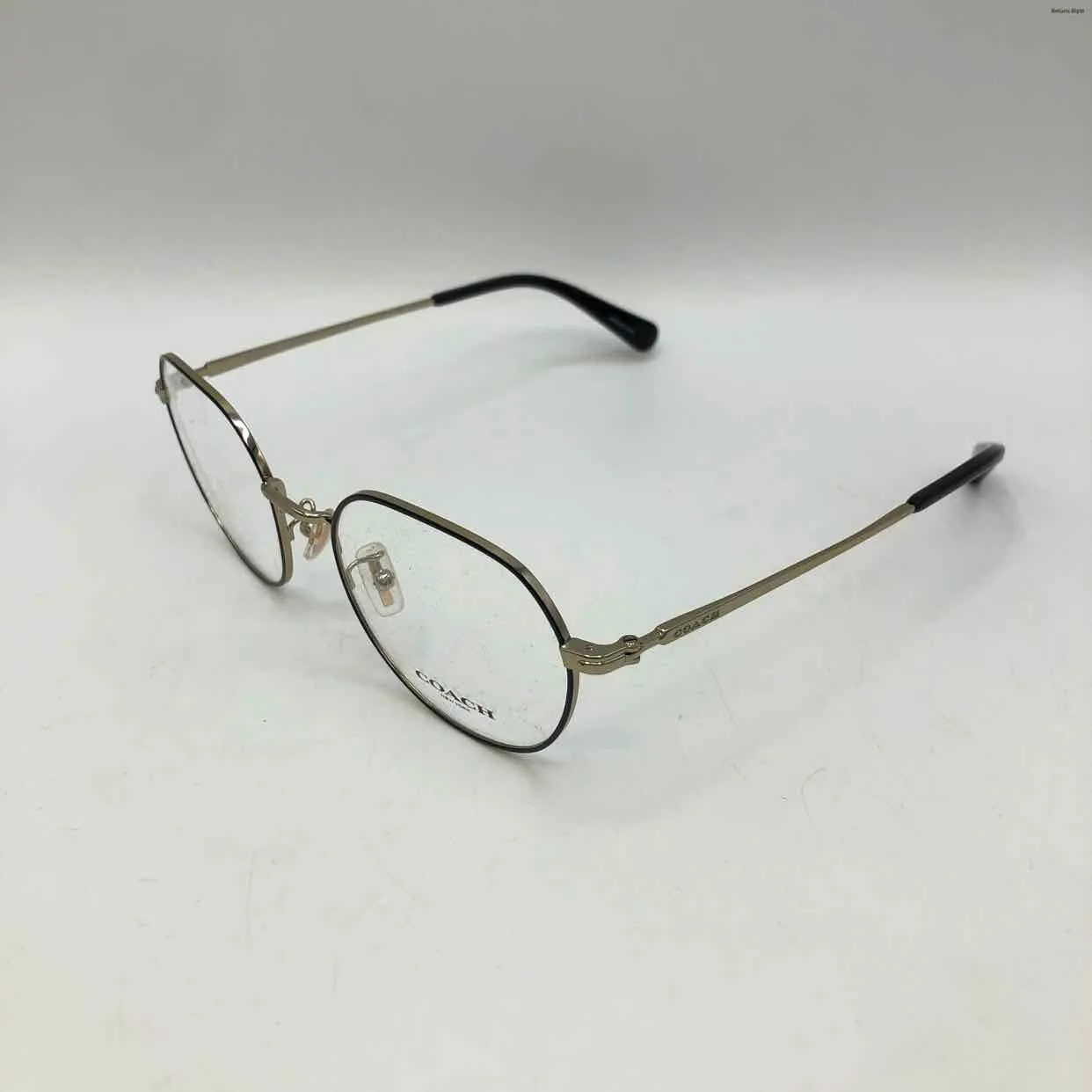 COACH Black Goldtone Pre Loved Wire Glasses w/Case