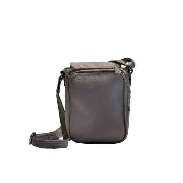 Compact Classic Flap Over Leather Conceal and Carry Lockable Crossbody