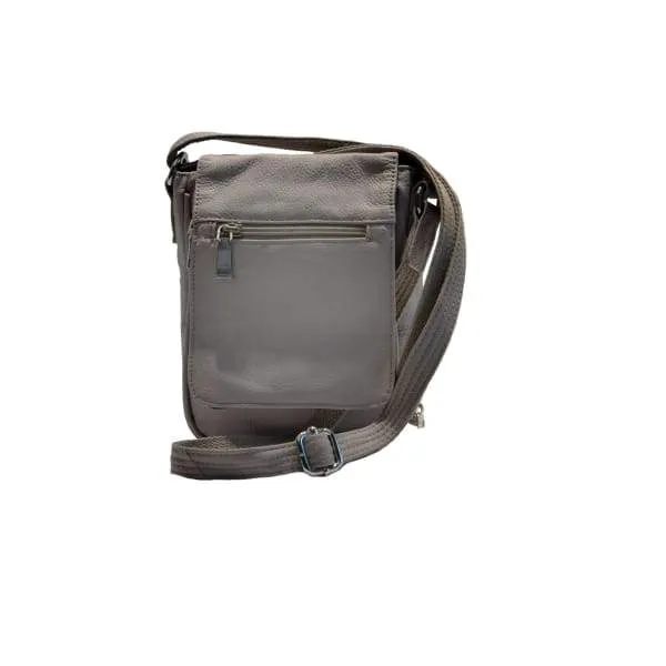 Compact Classic Flap Over Leather Conceal and Carry Lockable Crossbody