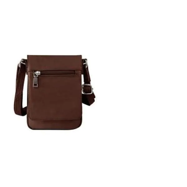 Compact Classic Flap Over Leather Conceal and Carry Lockable Crossbody