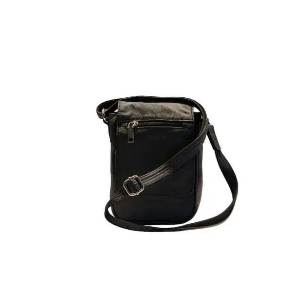 Compact Classic Flap Over Leather Conceal and Carry Lockable Crossbody