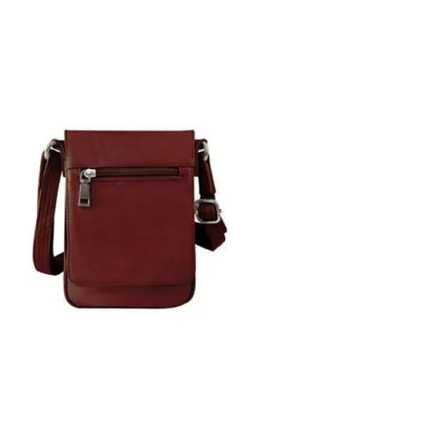 Compact Classic Flap Over Leather Conceal and Carry Lockable Crossbody