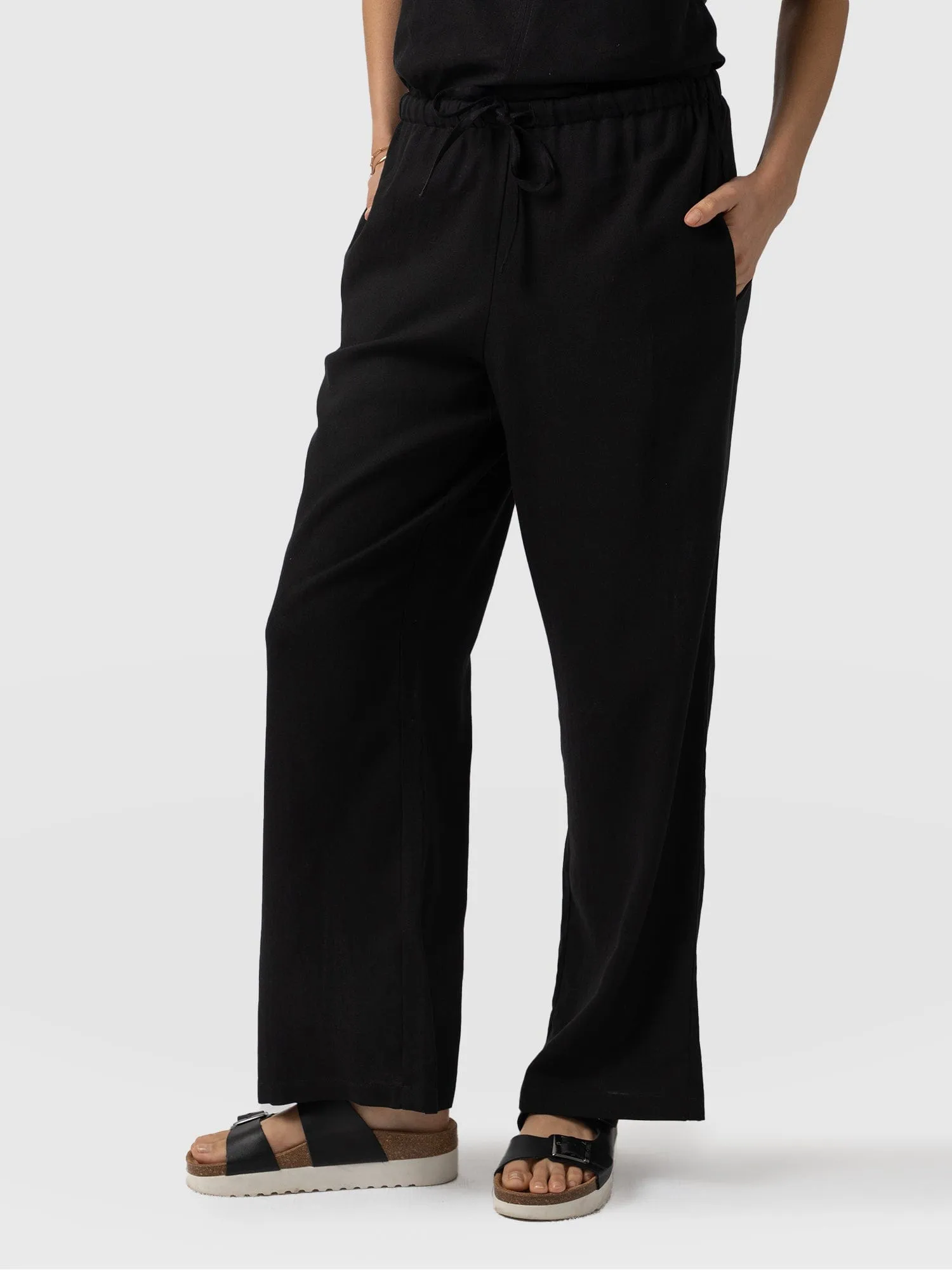 Corinne Linen Pant - Black