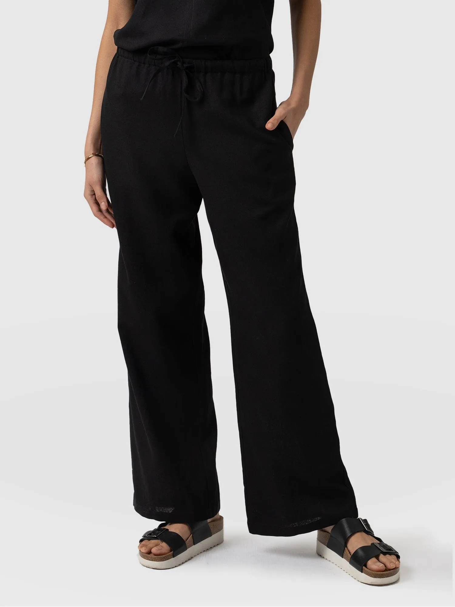 Corinne Linen Pant - Black