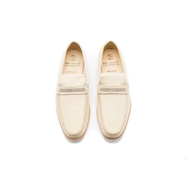 Cream Suede Loafers