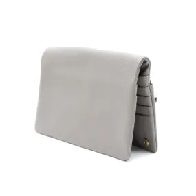 CREMORNE - Ladies Grey Soft Pebbled Leather Fold Wallet Purse