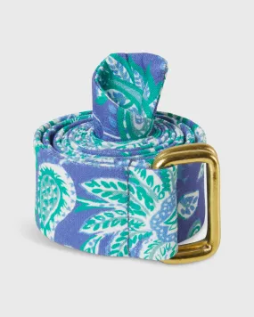 D-Ring Belt in Blue Kiawah Paisley