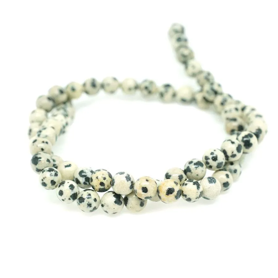 Dalmation Jasper 6mm Round - 15-16 Inch