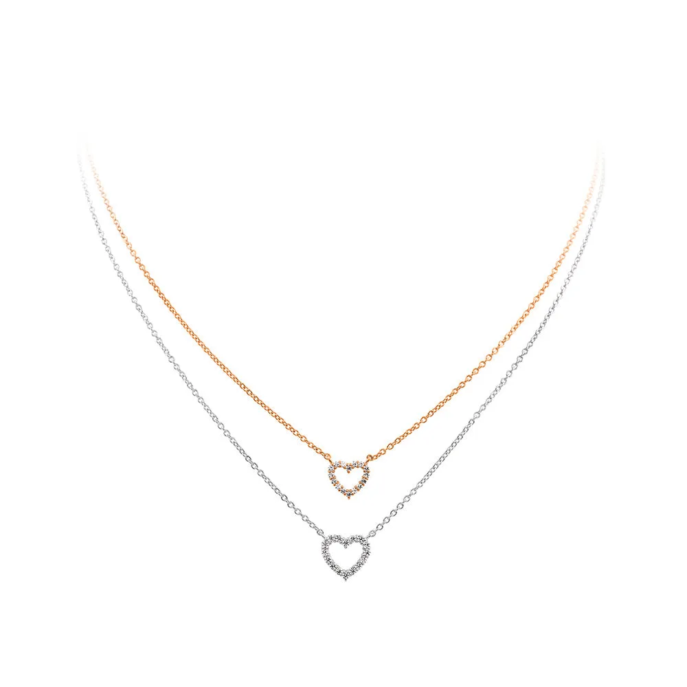 Diamonfire Collana Two Tone A Cuore 63/0915/1/782