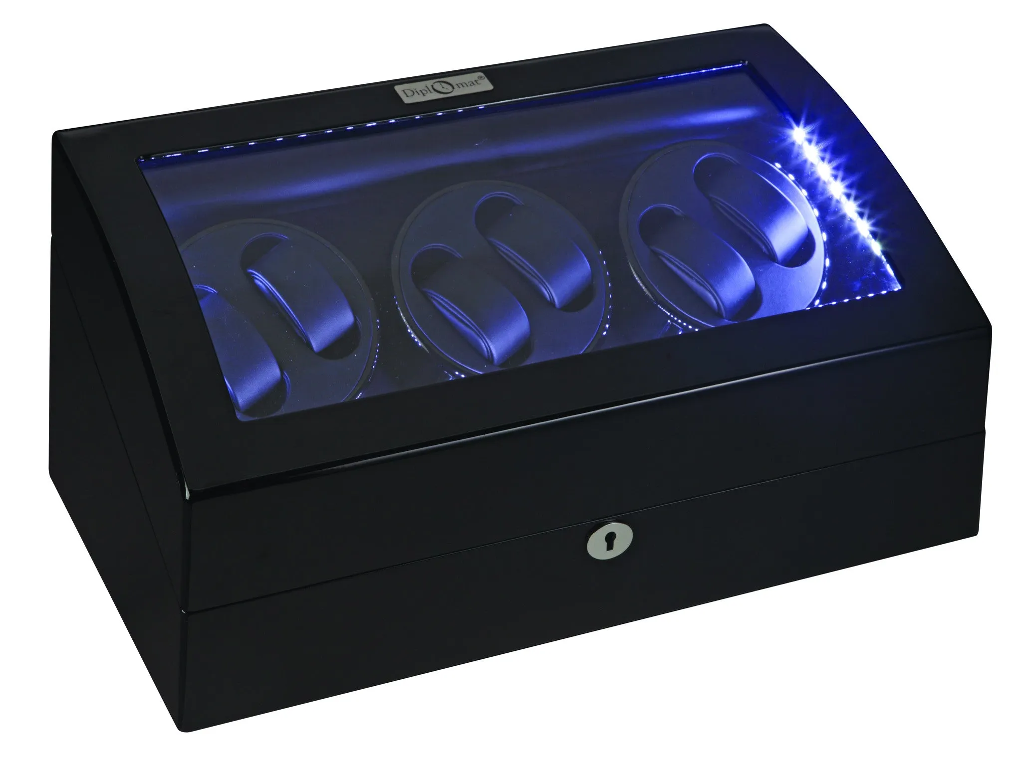 Diplomat Black Edition Six Watch Winder with LED's