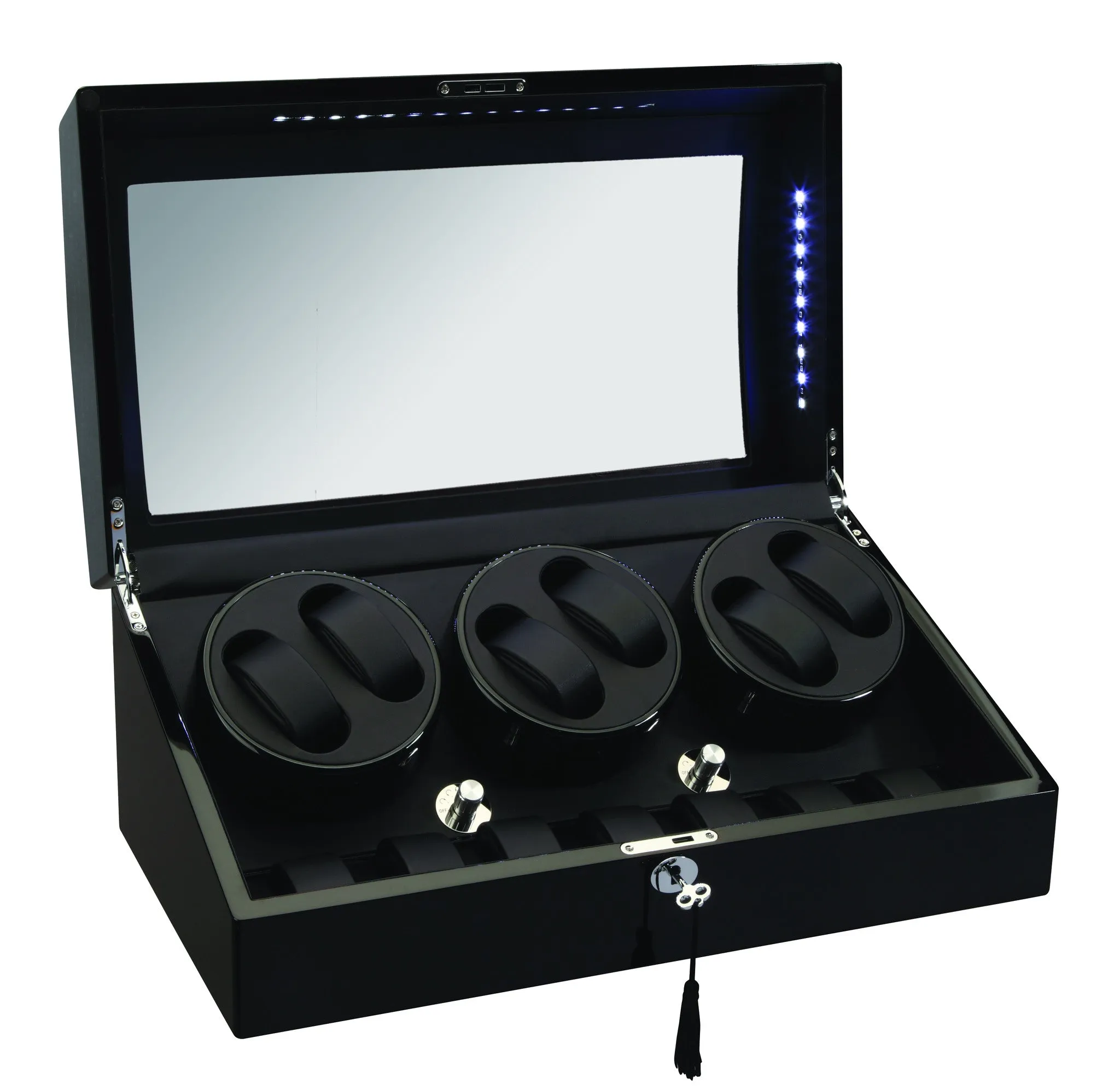 Diplomat Black Edition Six Watch Winder with LED's