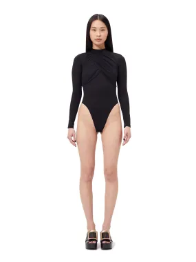 DRAPED TURTLENECK BODYSUIT