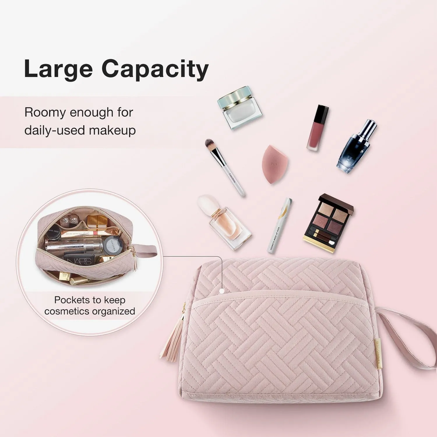 Elegant Roomy Makeup Bag