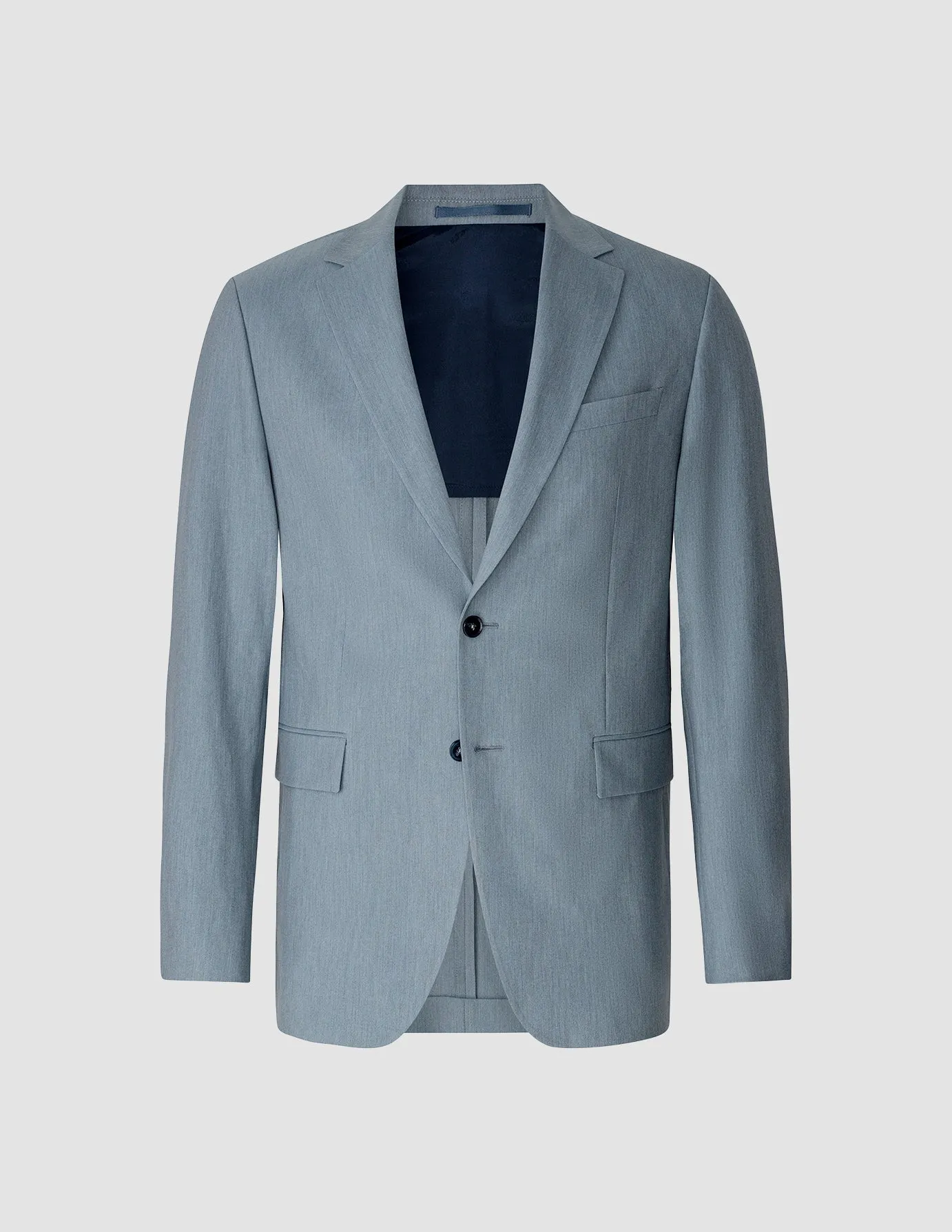 Essential Blazer Light Blue Melange Slim