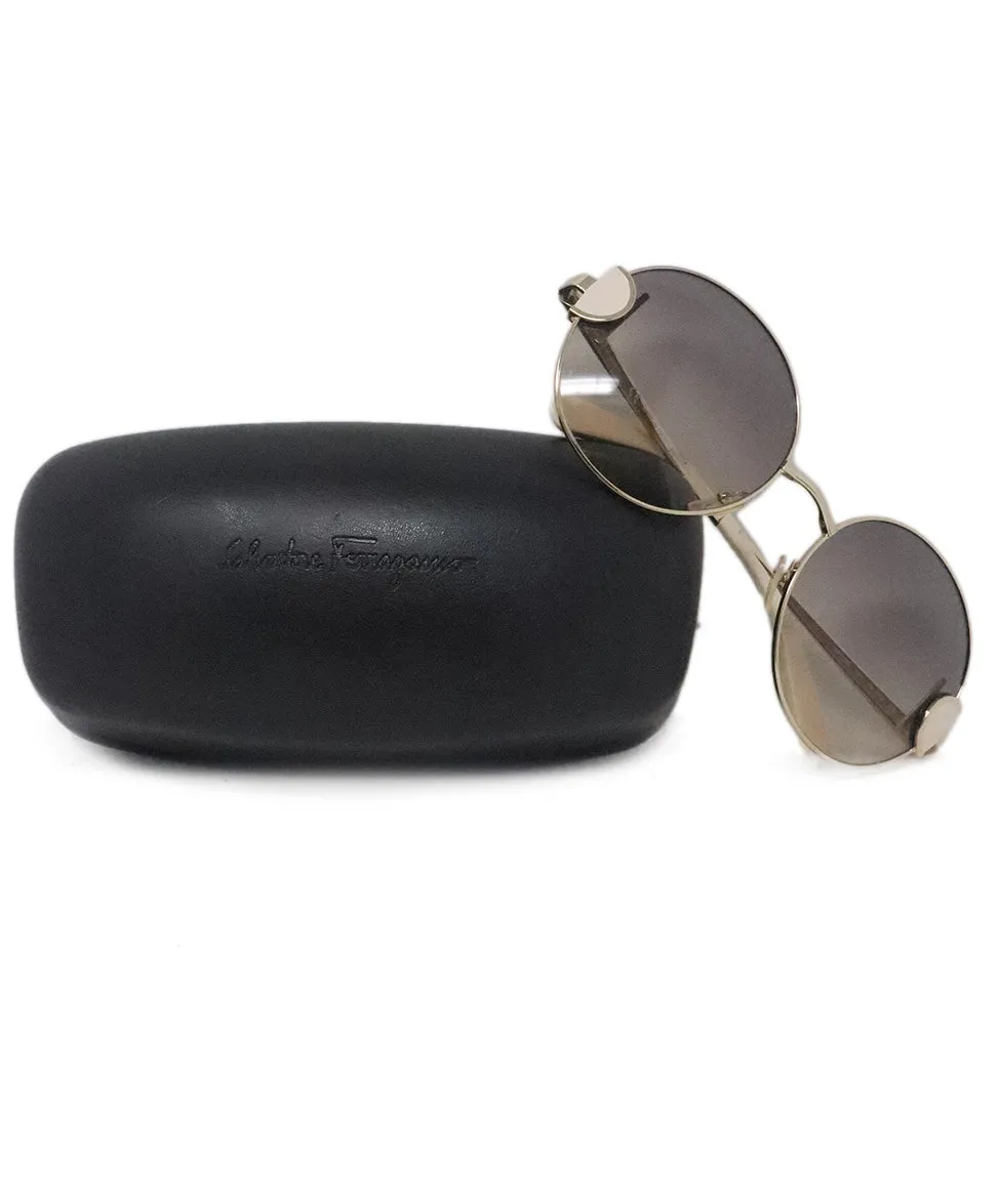 Ferragamo Brown & Beige Sunglasses