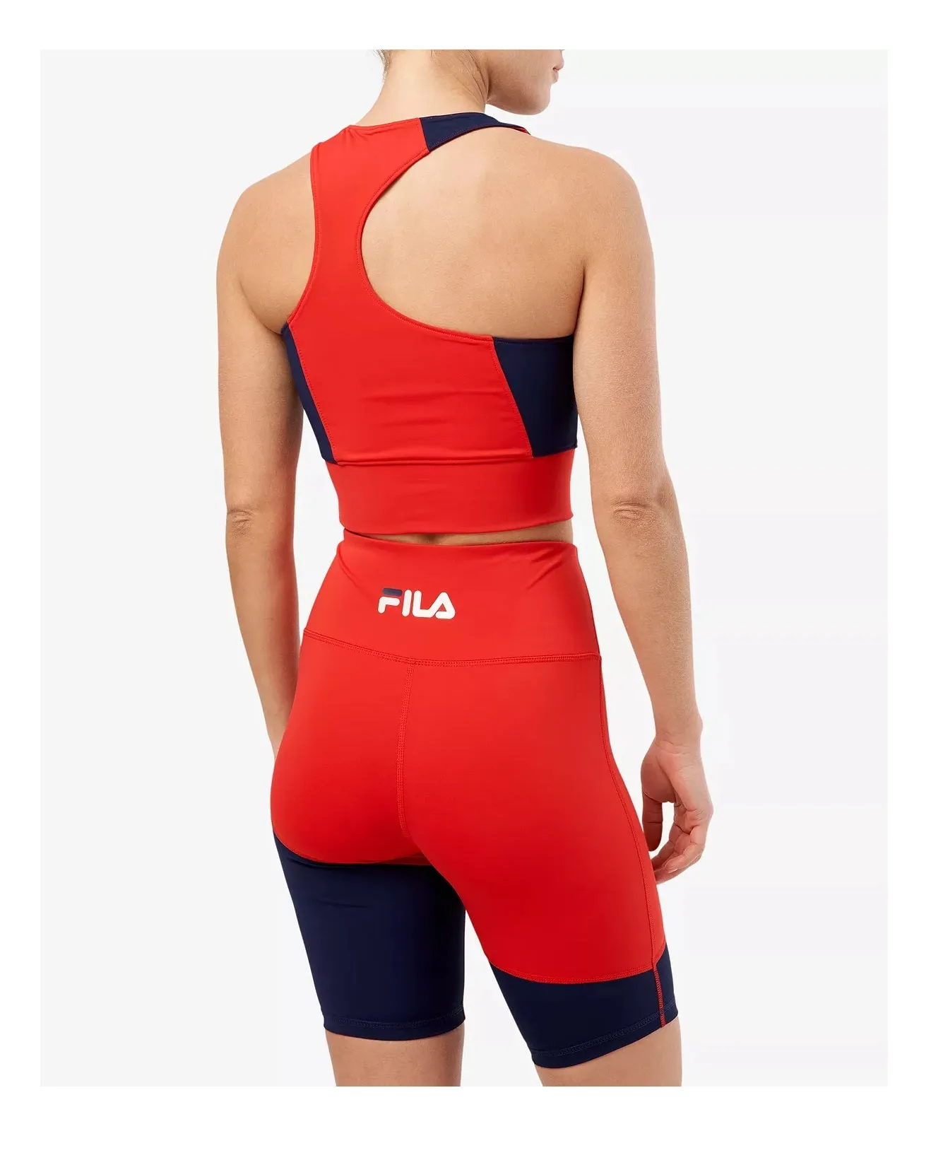 Fila Women's Millie Colorblocked Racerback Tank (Red/Navy, XL)